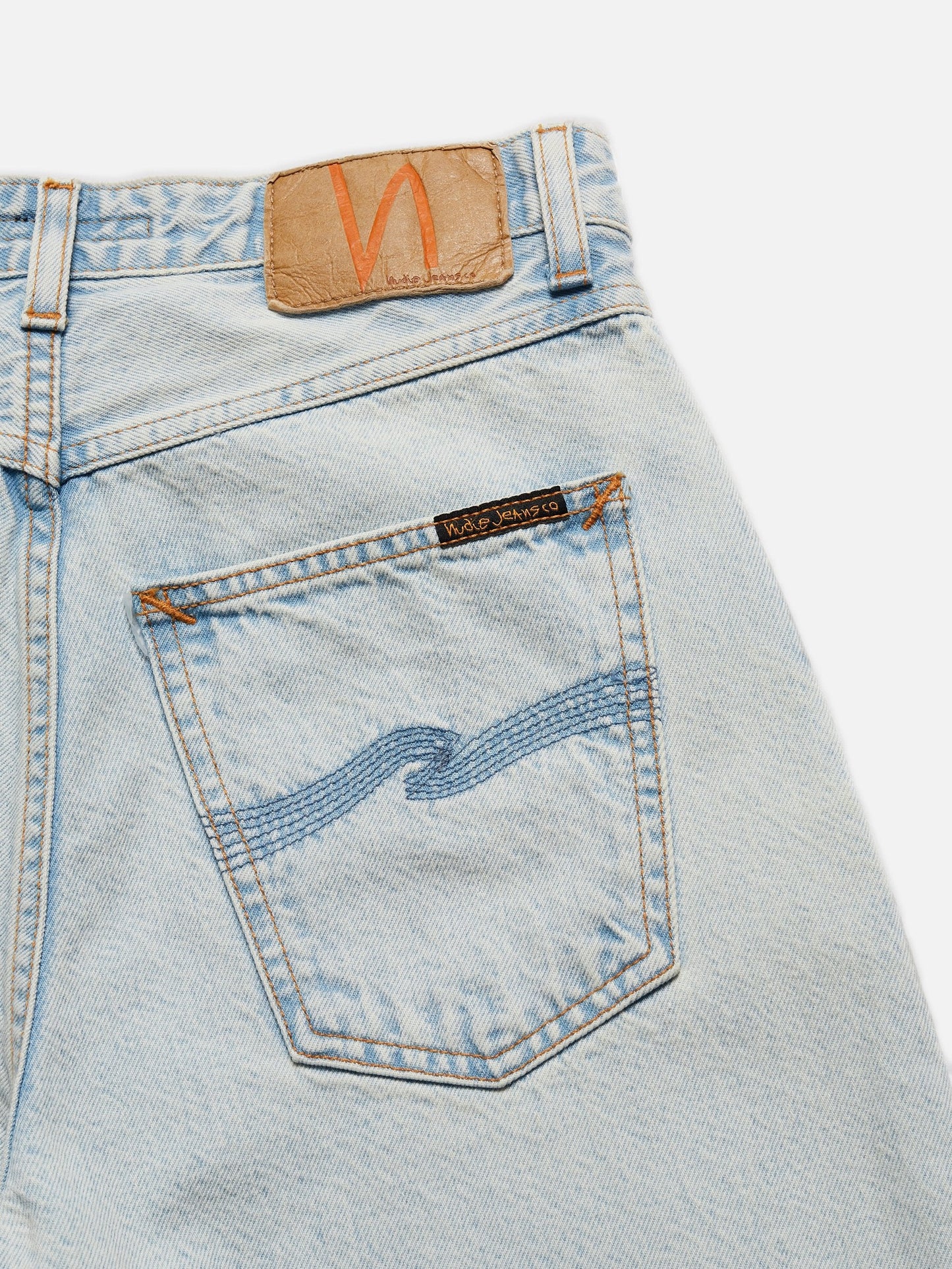 Jean ample bleu délavé en coton bio - clean eileen touch of blue