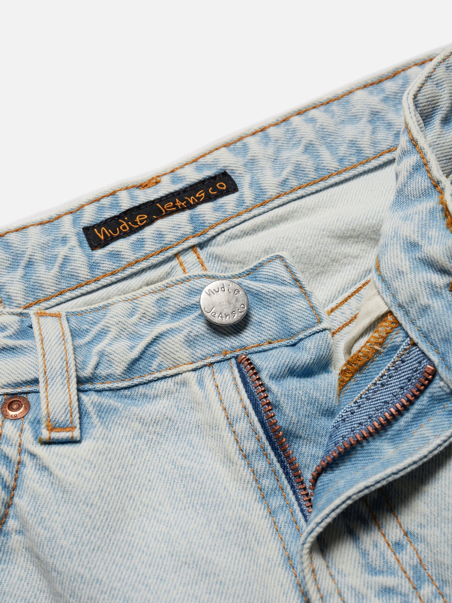 Jean ample bleu délavé en coton bio - clean eileen touch of blue