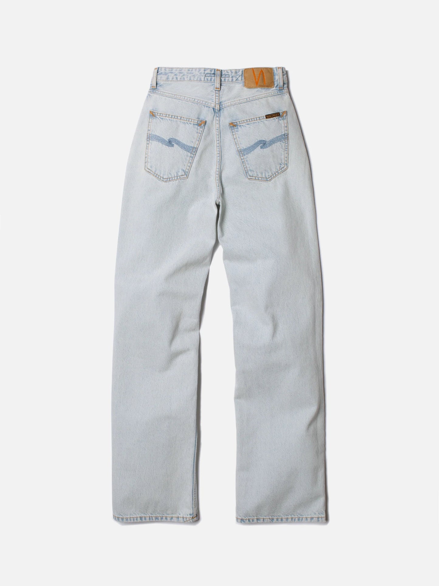 Jean ample bleu délavé en coton bio - clean eileen touch of blue