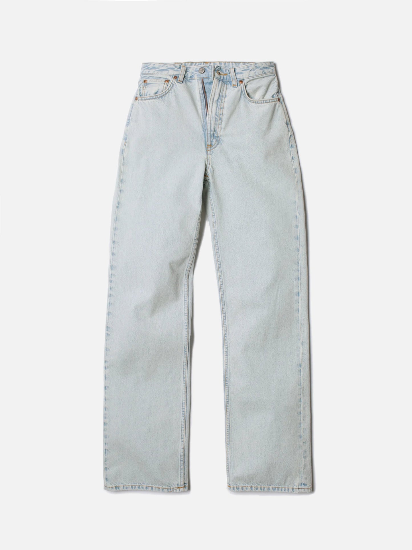 Jean ample bleu délavé en coton bio - clean eileen touch of blue
