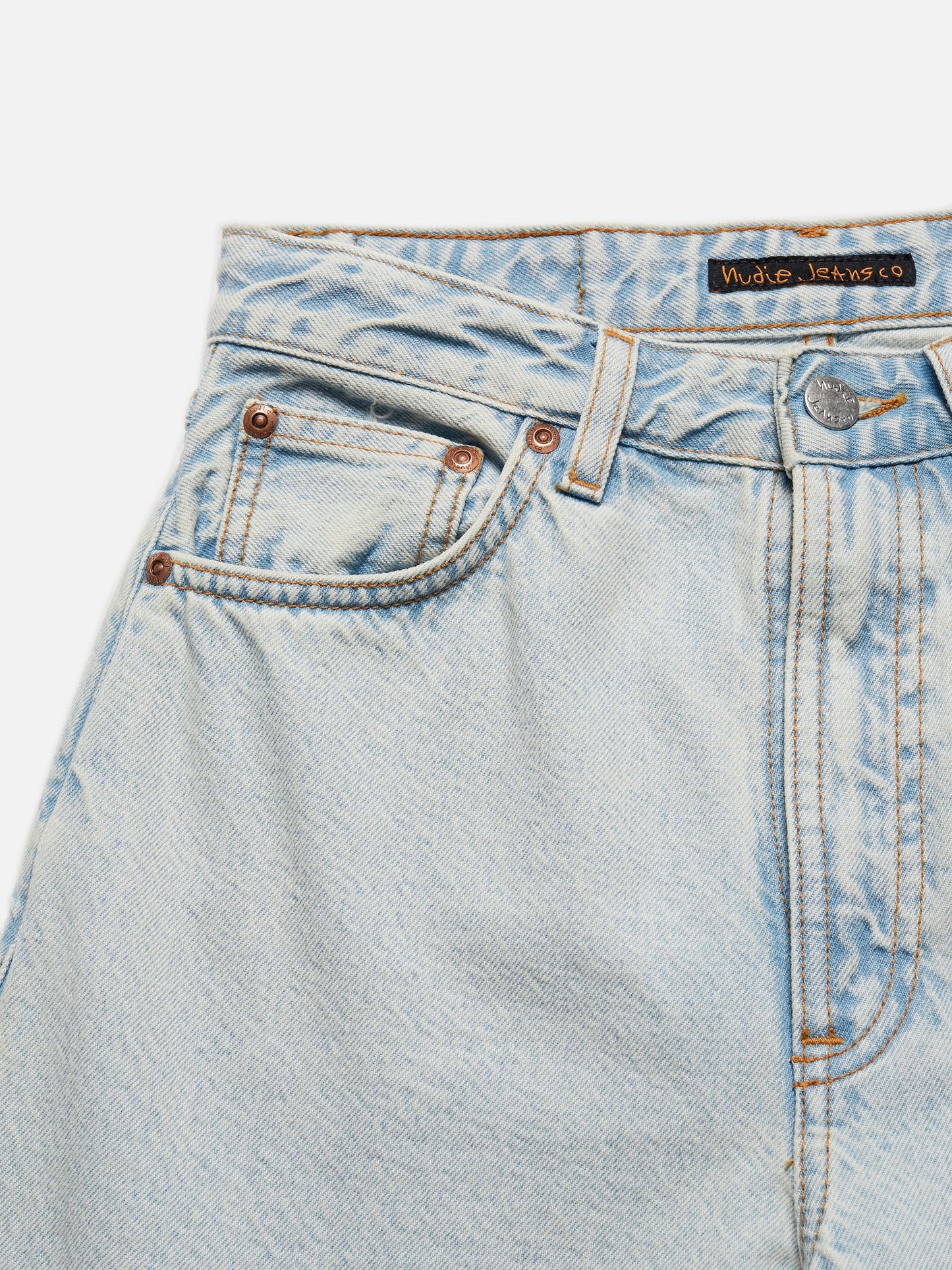 Jean ample bleu délavé en coton bio - clean eileen touch of blue
