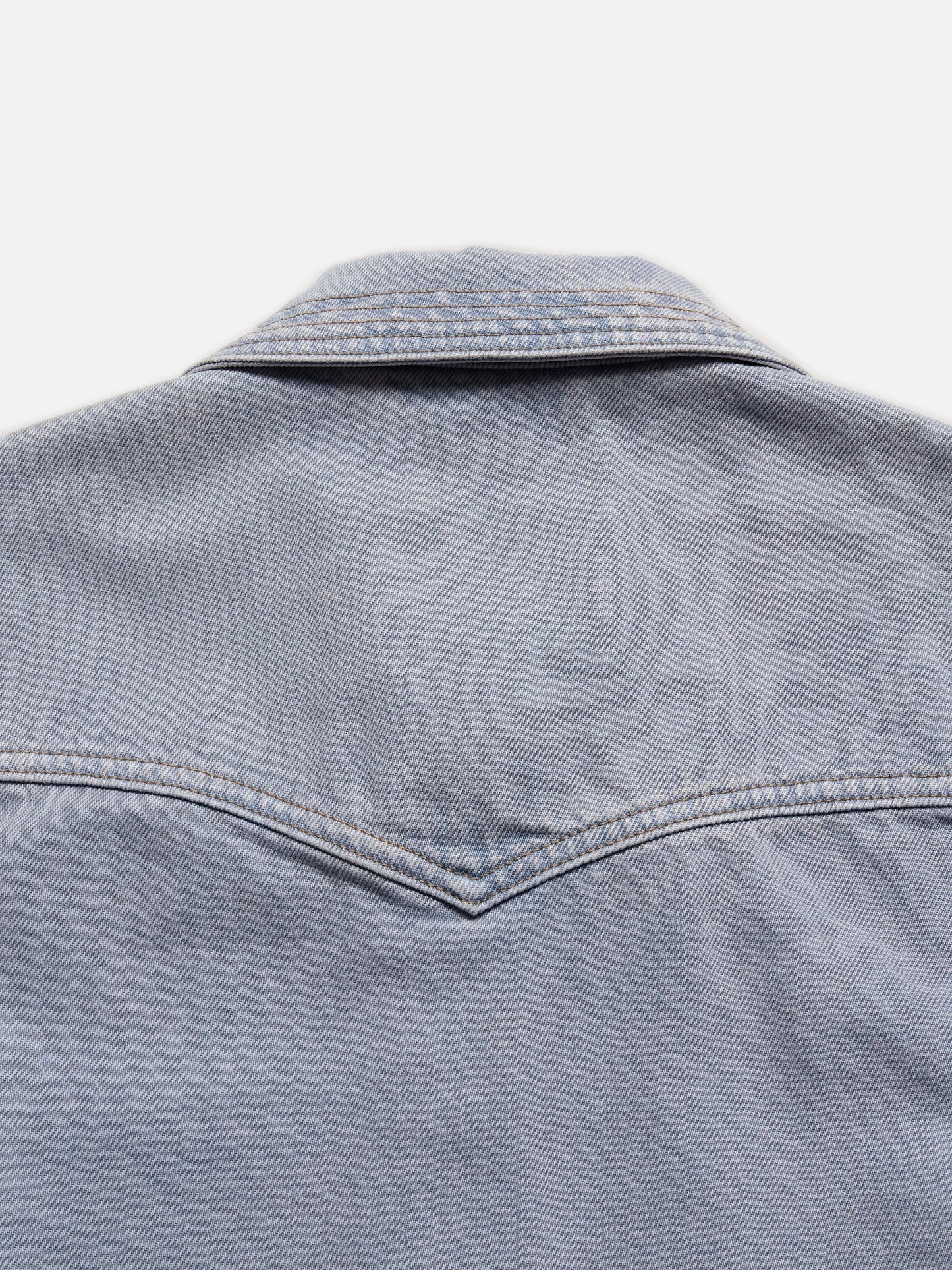 Veste en jean violet délavé en coton bio - klara worker jacket purple mist