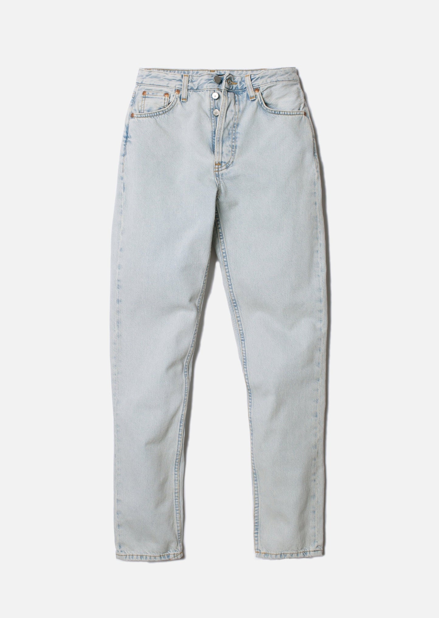 Jean mom bleu délavé en coton bio - breezy britt touch of blue