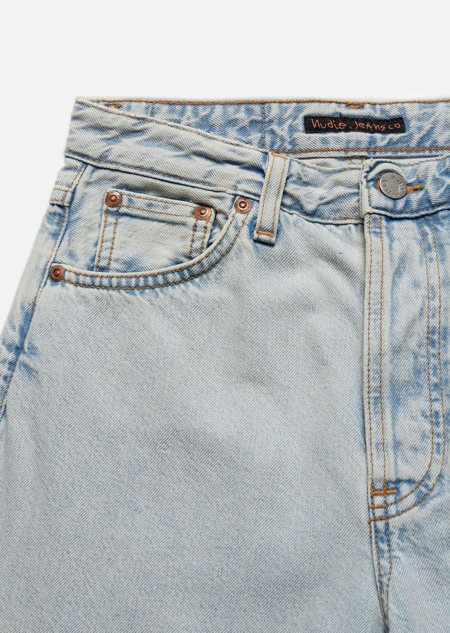 Jean mom bleu délavé en coton bio - breezy britt touch of blue