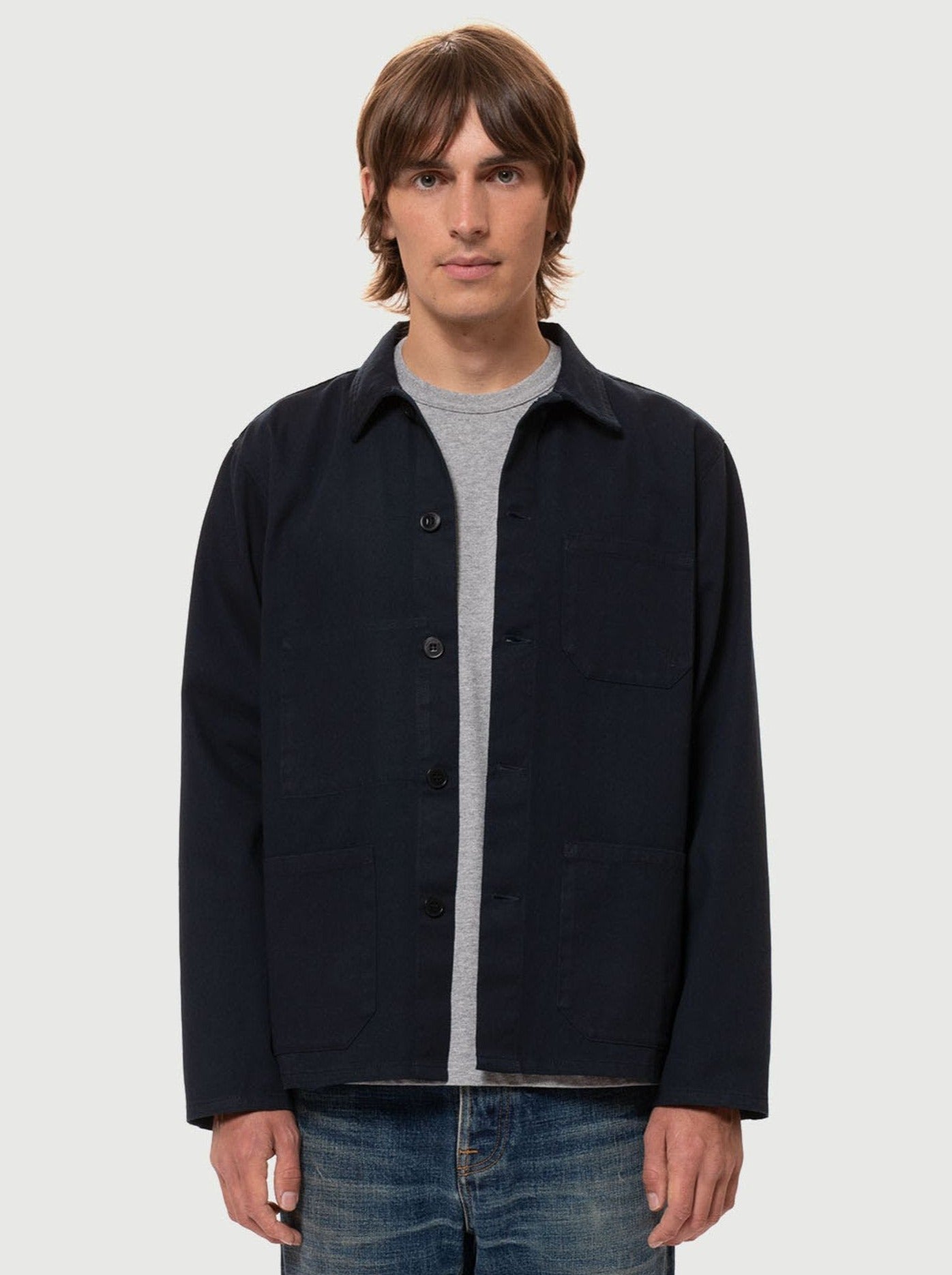 Veste canva marine en coton bio - buddy classic chore jacket - navy