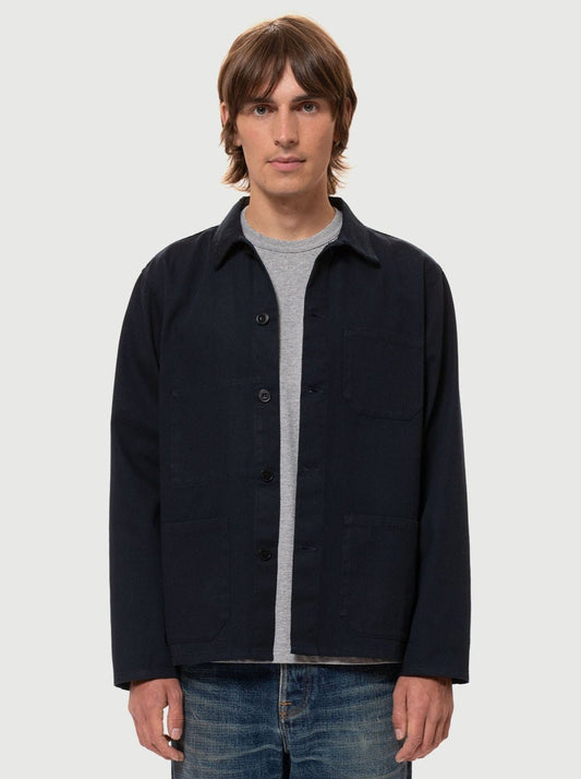 Veste canva marine en coton bio - buddy classic chore jacket - navy