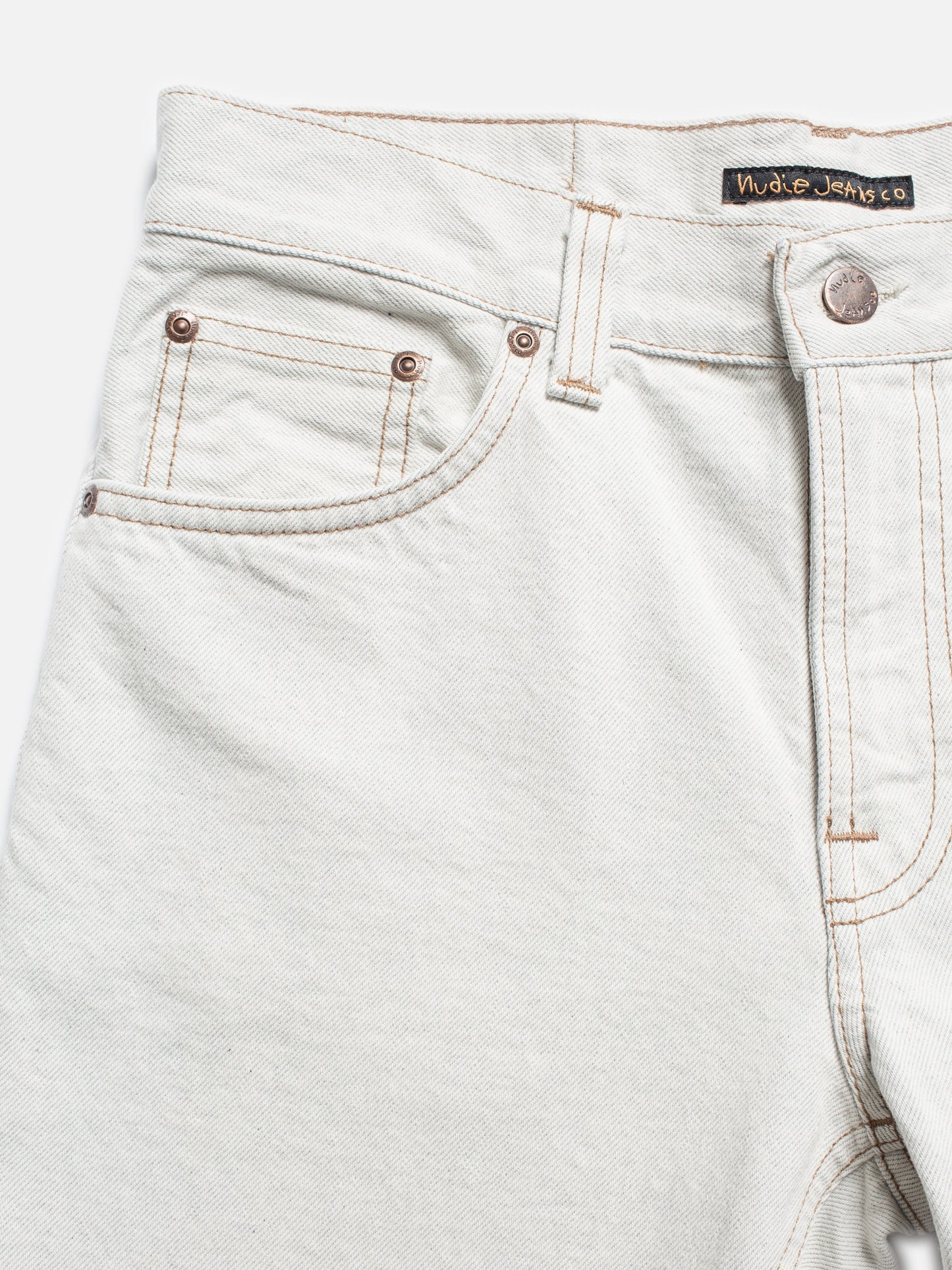 Jean droit blanc en coton recyclé - gritty jackson clay white