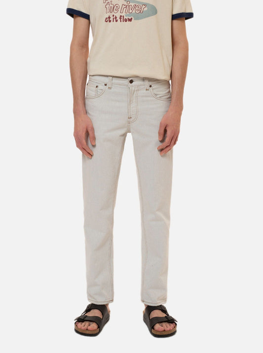 Jean droit blanc en coton recyclé - gritty jackson clay white