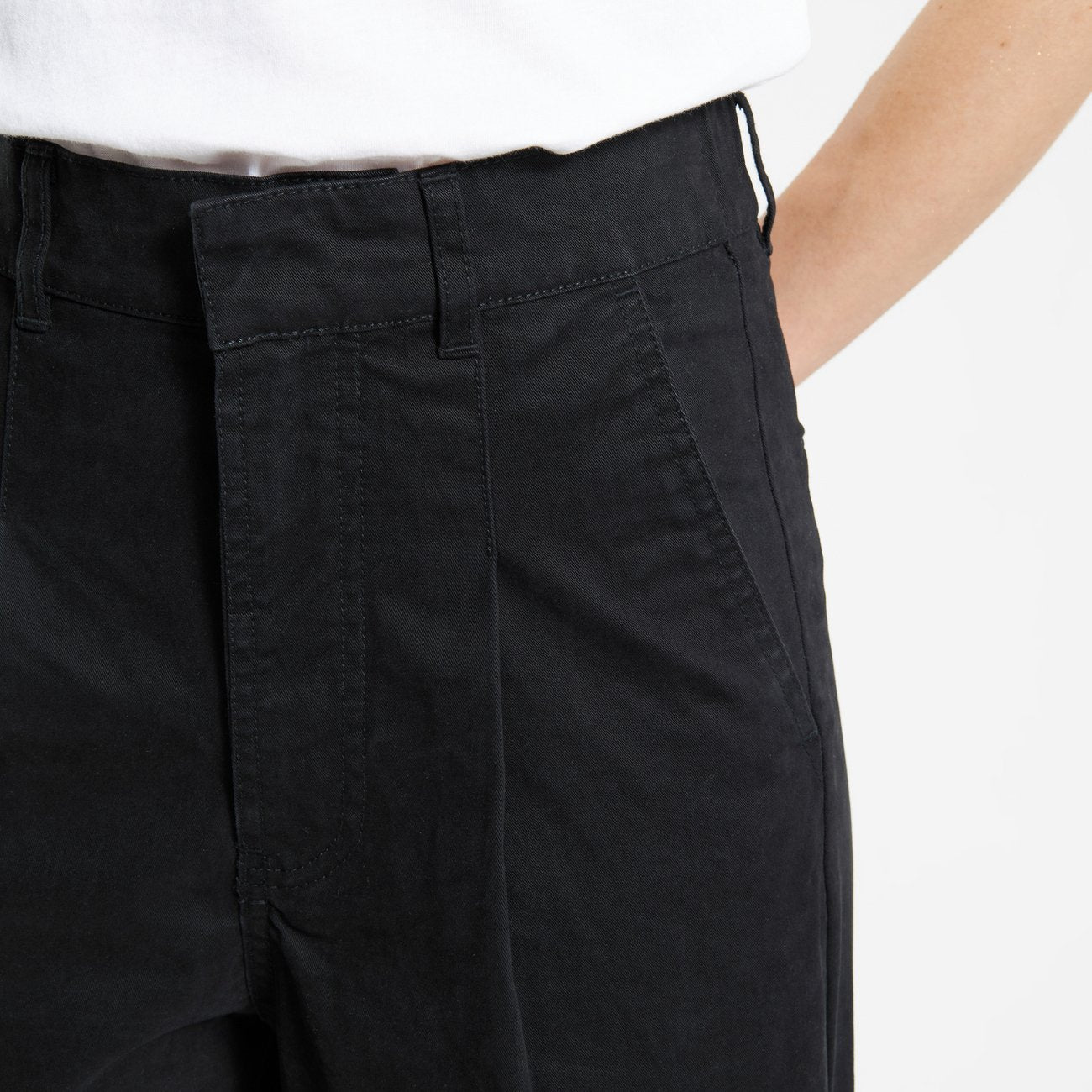 Pantalon ample en coton bio | noir "pants uddevalla twill black"