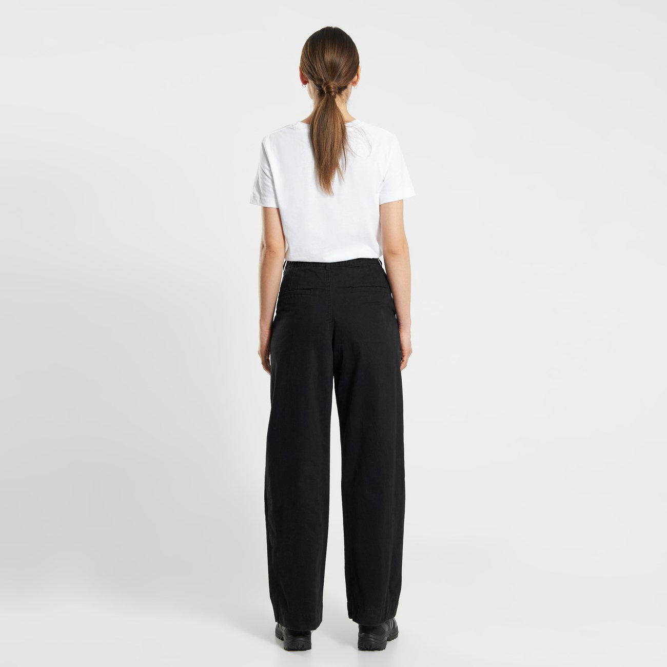 Pantalon ample en coton bio | noir "pants uddevalla twill black"