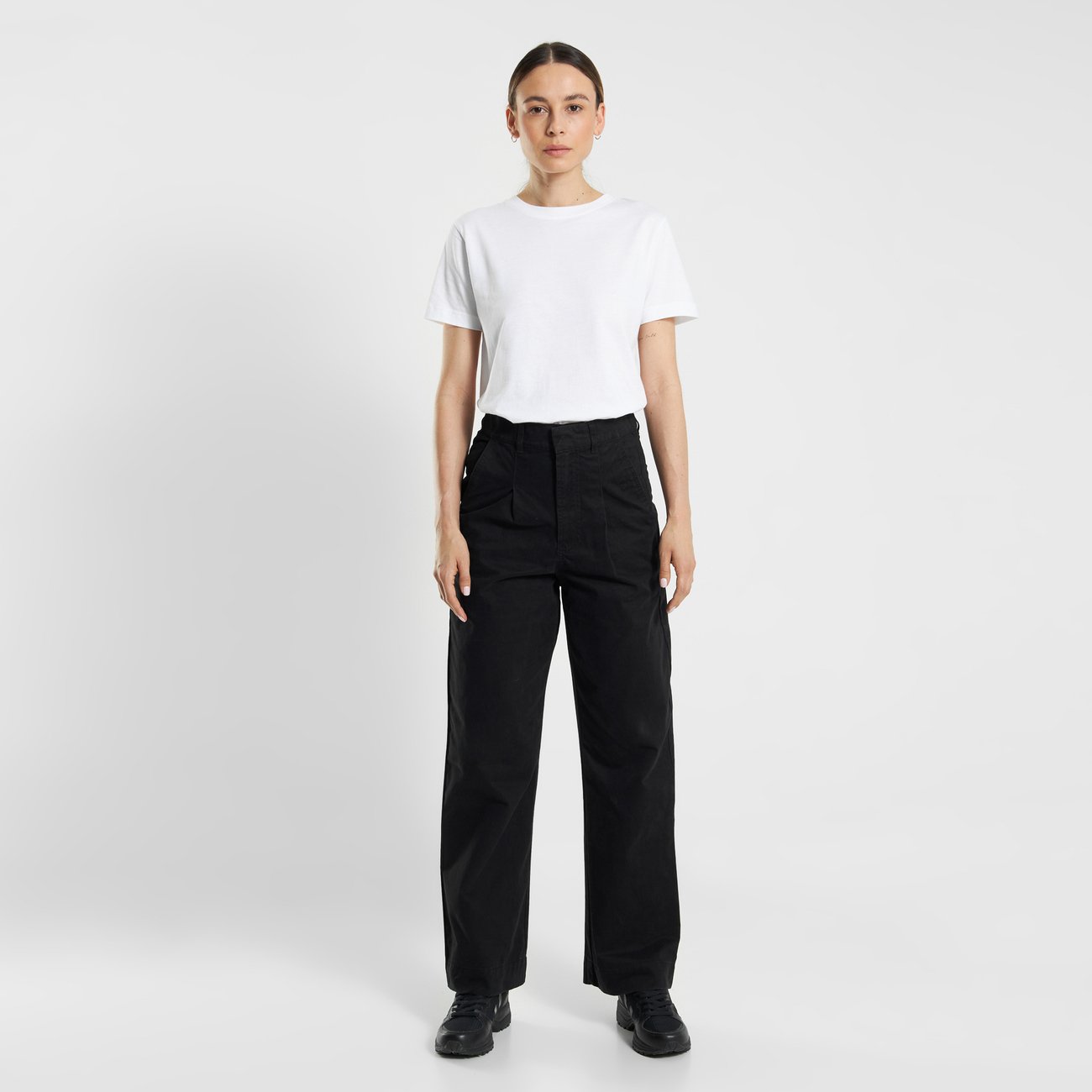 Pantalon ample en coton bio | noir "pants uddevalla twill black"