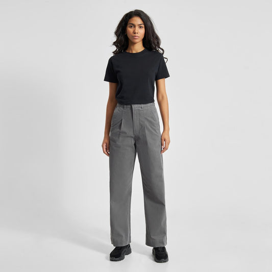 Pantalon droit en coton bio | gris "pants uddevalla twill grey"