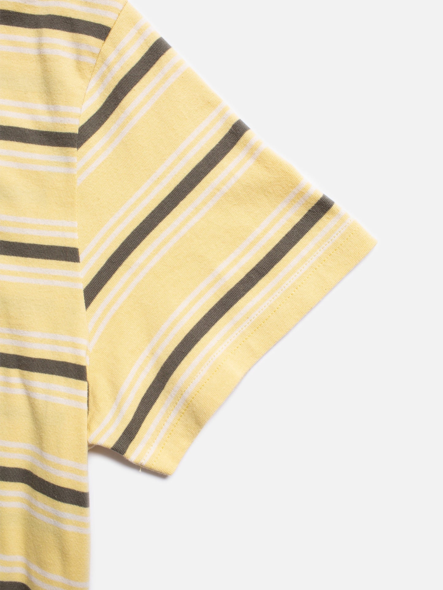 T-shirt rayé en coton bio | Jaune "leffe stripe tee citra"