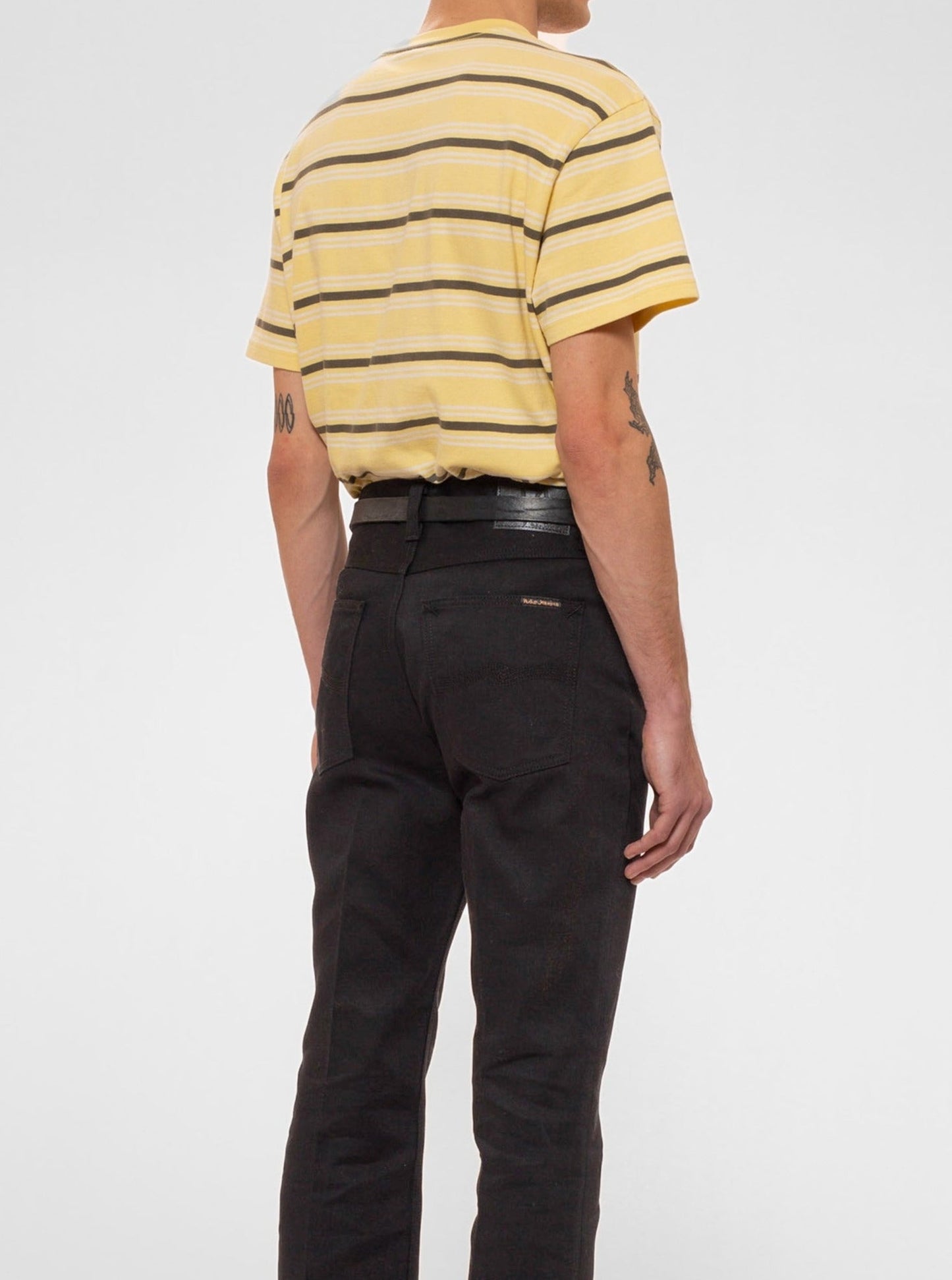 T-shirt rayé en coton bio | Jaune "leffe stripe tee citra"