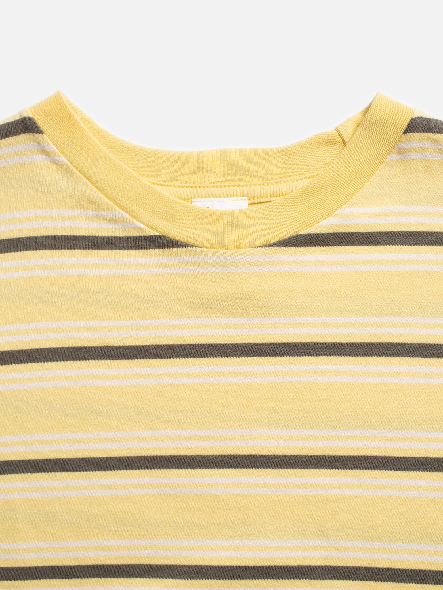 T-shirt rayé en coton bio | Jaune "leffe stripe tee citra"