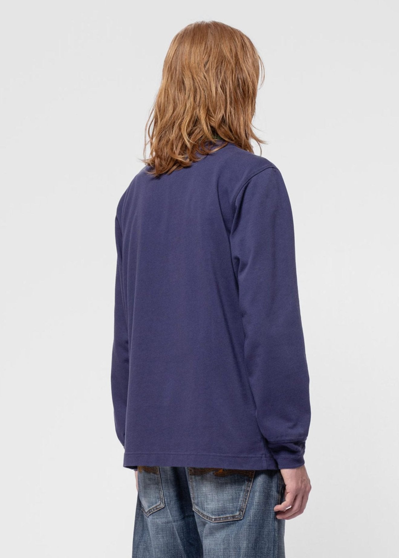 T-shirt manches longues en coton bio | bleu "ls henley - midnight"