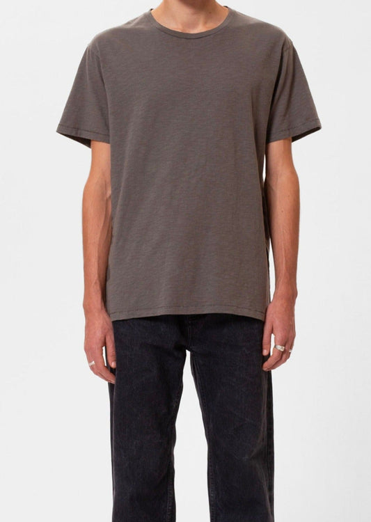 T-shirt uni en coton bio | marron "roffe t-shirt mud"