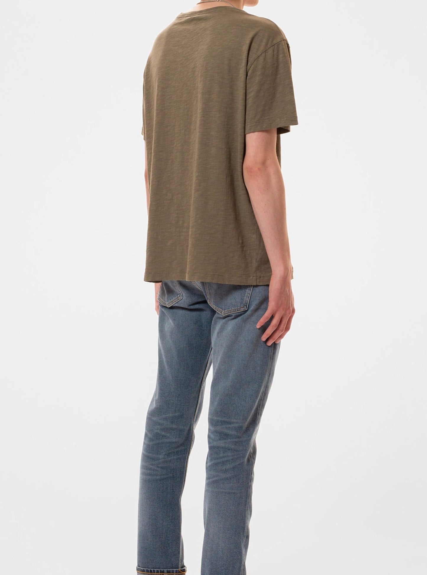 T-shirt en coton bio | Vert olive "roffe tee pale olive"