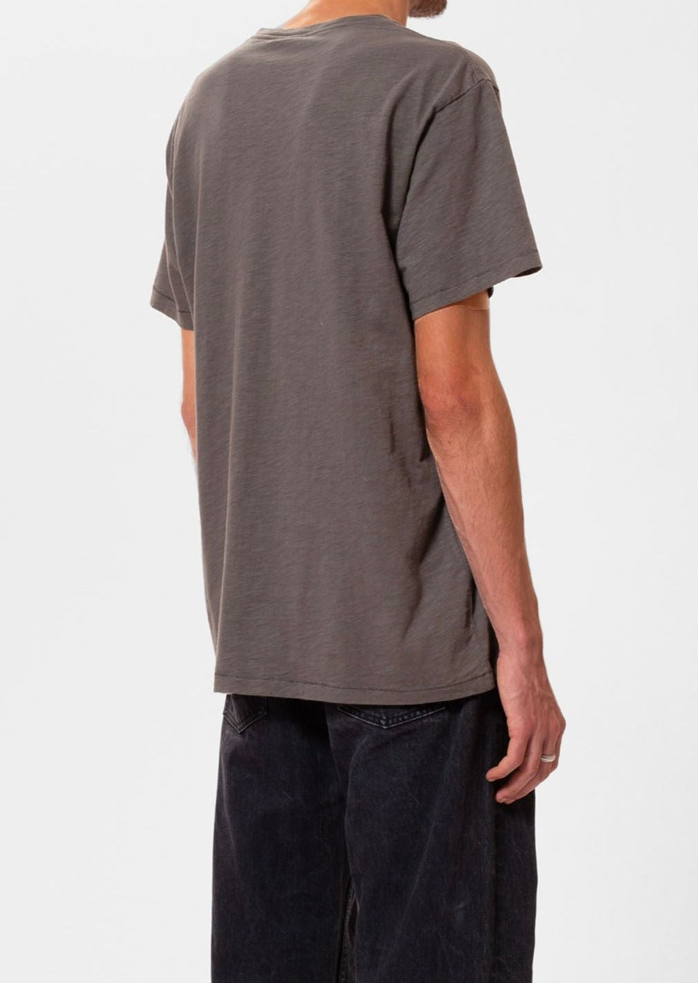 T-shirt uni en coton bio | marron "roffe t-shirt mud"