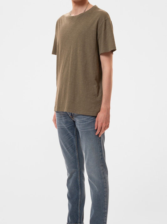 T-shirt en coton bio | Vert olive "roffe tee pale olive"