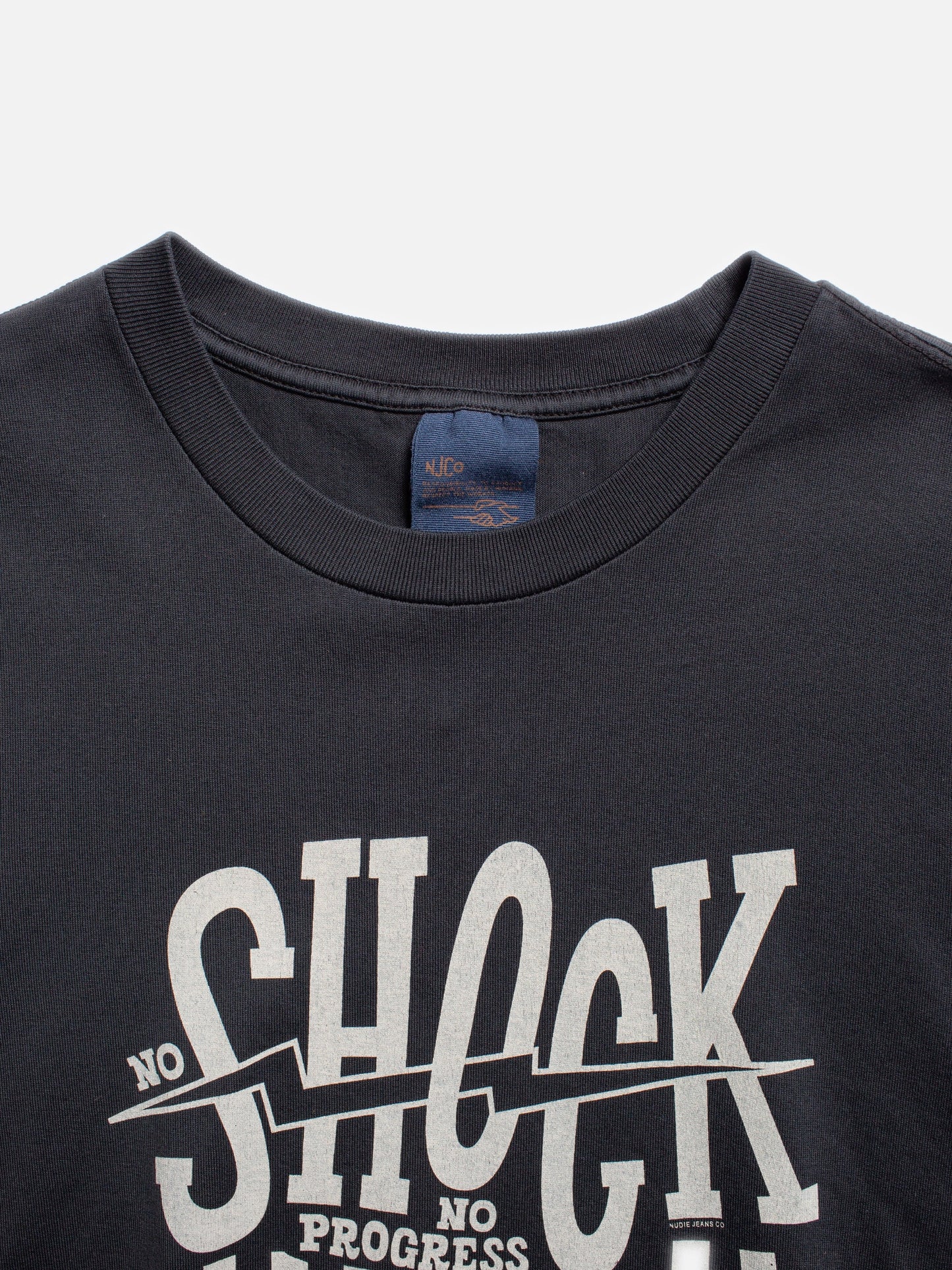 T-shirt en coton bio | Noir à motifs "roy shock tee black"