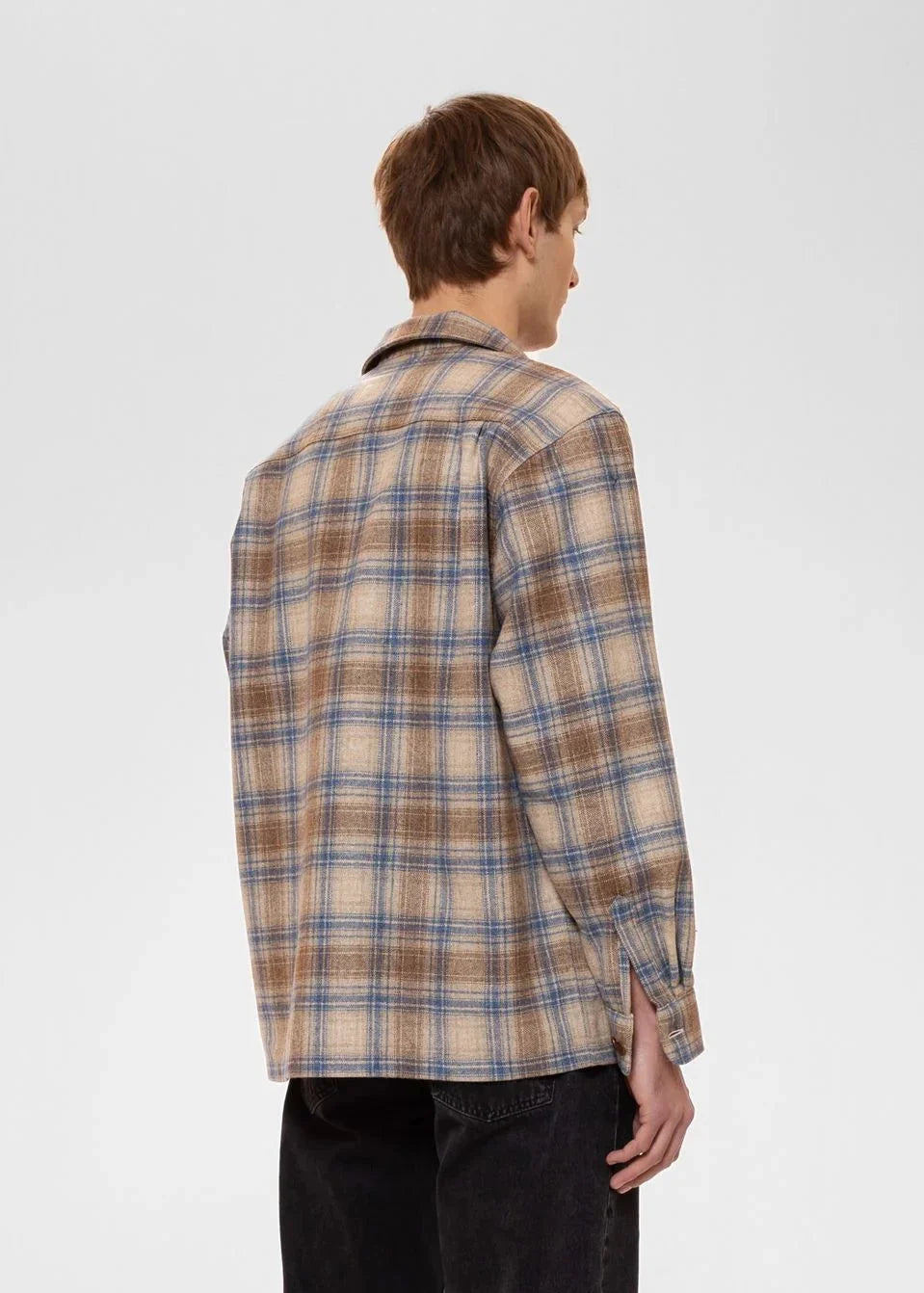 Surchemise en laine et matières recyclées | Beige "vincent board shirt"