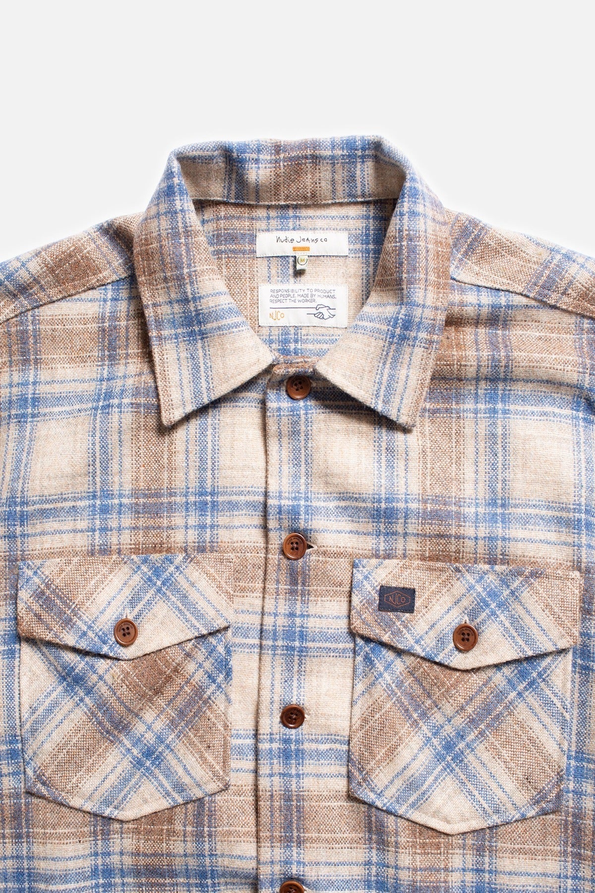 Surchemise en laine et matières recyclées | Beige "vincent board shirt"