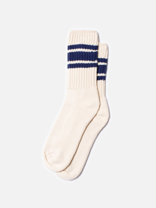 Chaussettes sport en coton bio | Bicolore "vintage sport socks offwhite"