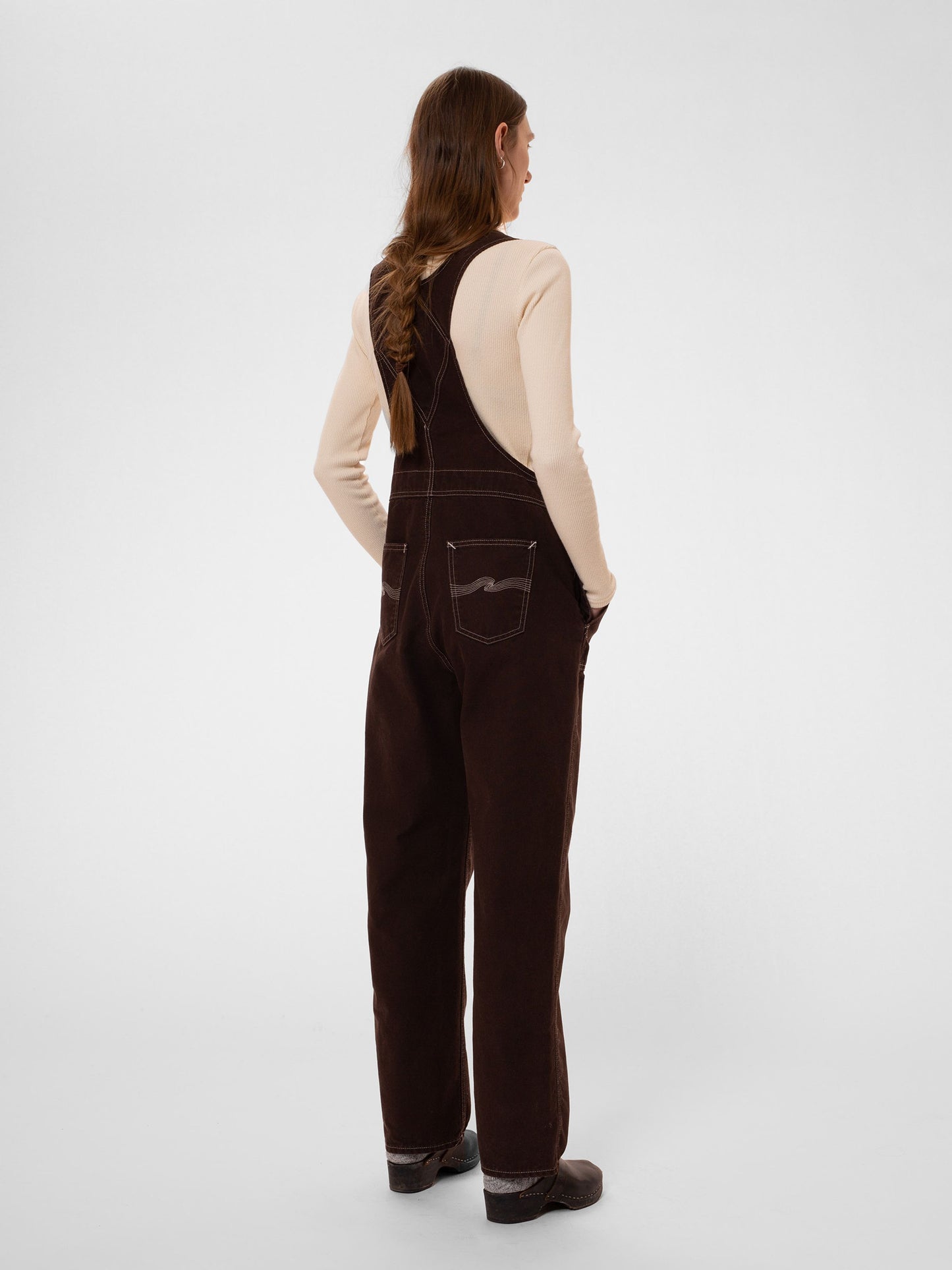 Salopette ample en coton bio | Marron "karin dungarees bruno brown"