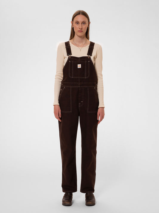 Salopette ample en coton bio | Marron "karin dungarees bruno brown"