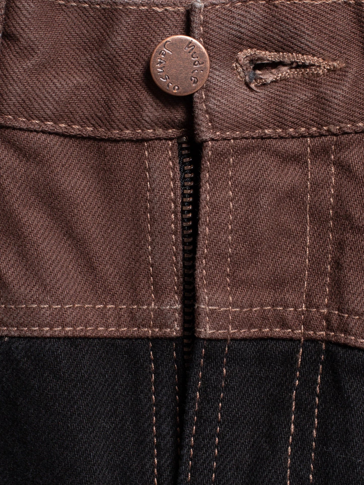Jean ample en coton bio | bicolore "clean eileen western blocked"