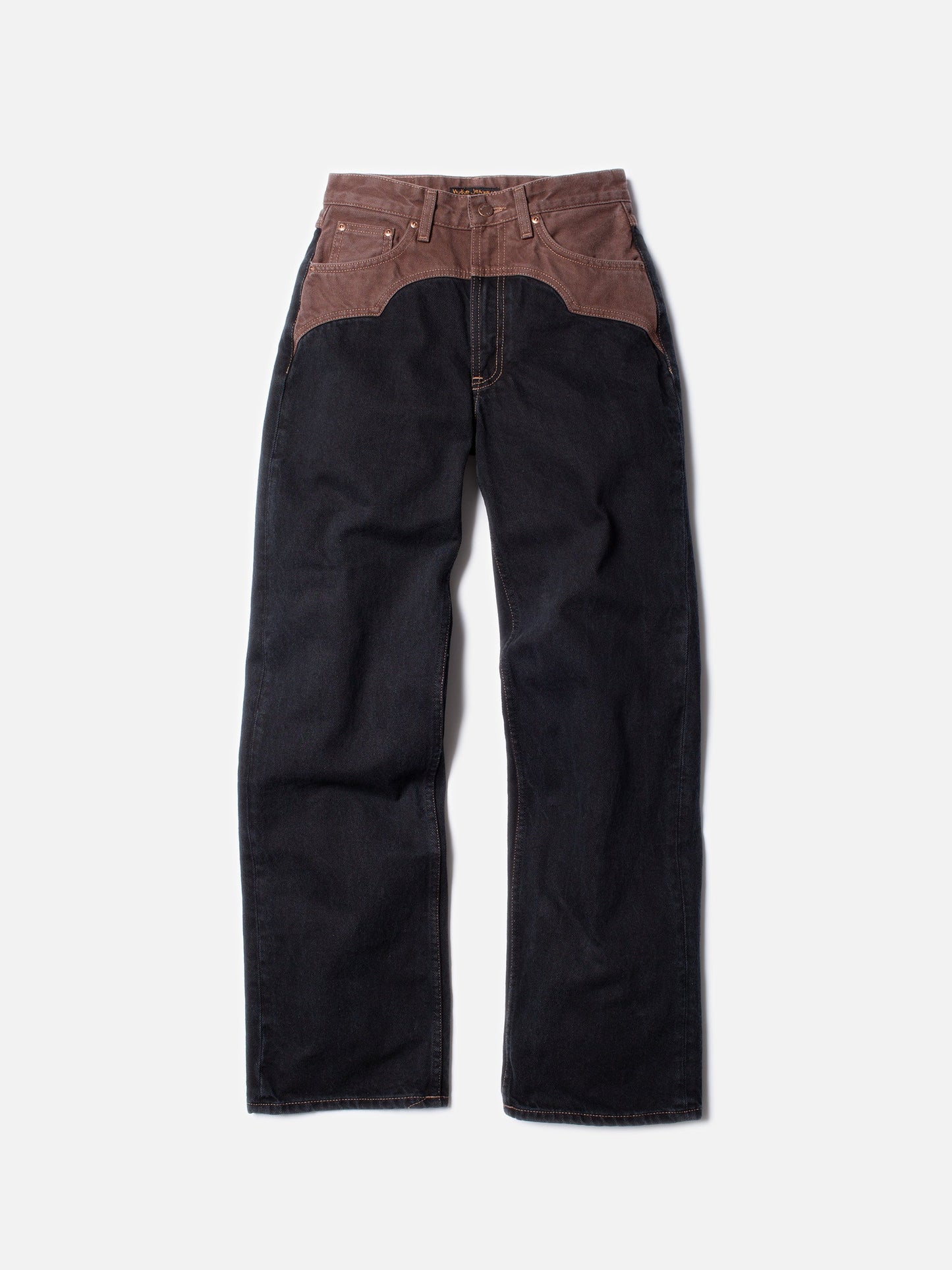 Jean ample en coton bio | bicolore "clean eileen western blocked"