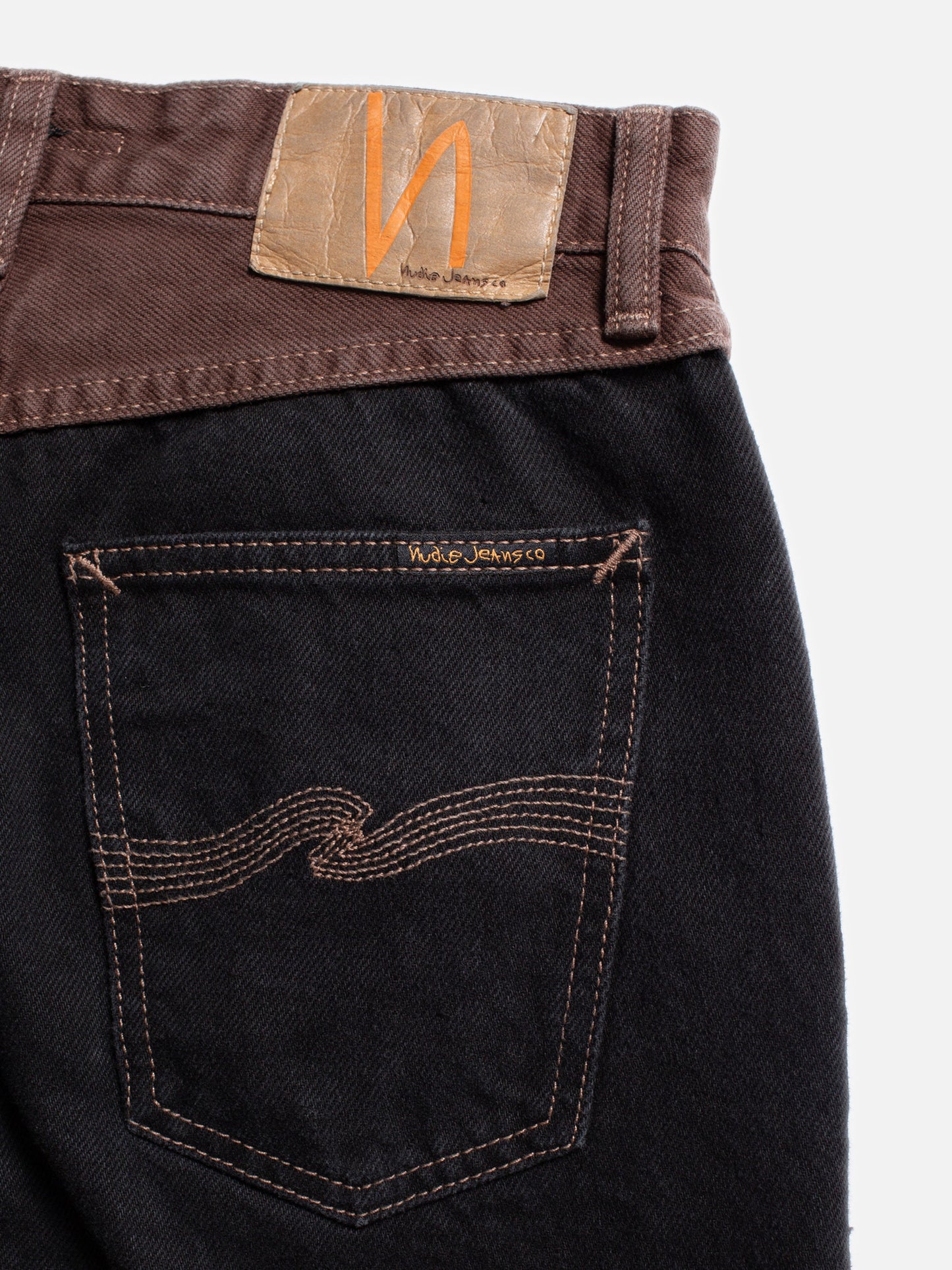 Jean ample en coton bio | bicolore "clean eileen western blocked"