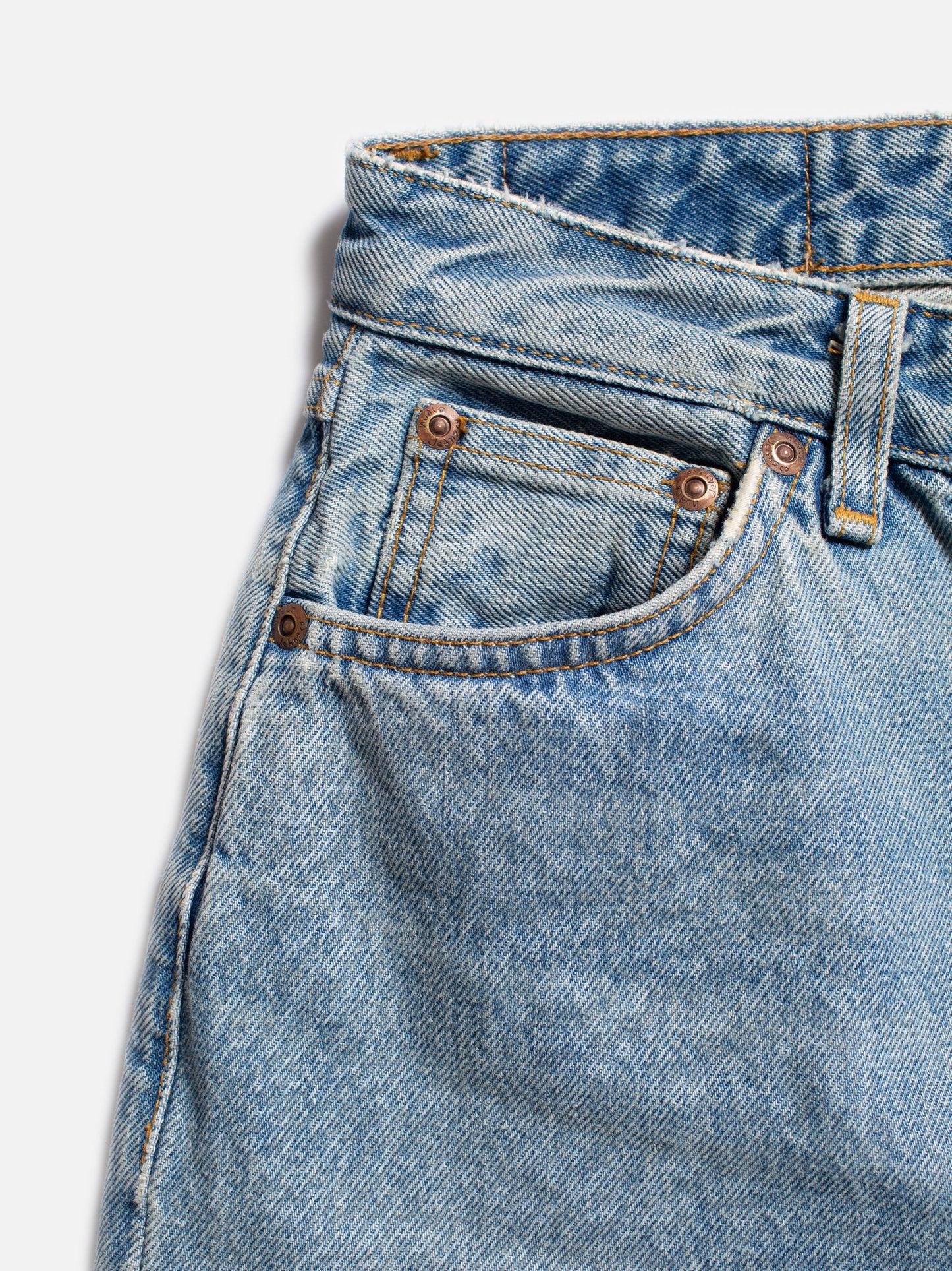 Jean droit en coton bio | Bleu délavé "lofty lo thrifted gem"