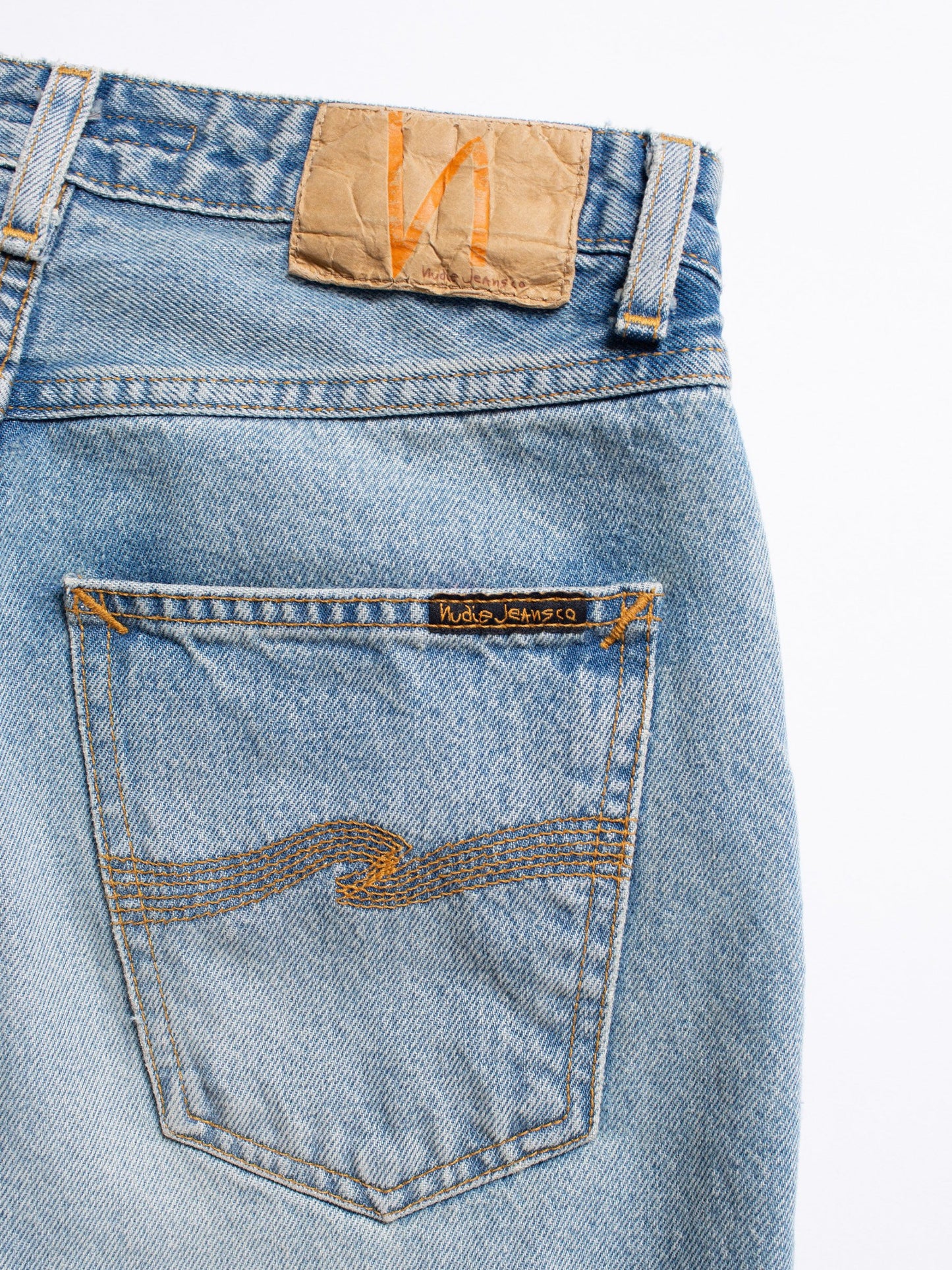 Jean droit en coton bio | Bleu délavé "lofty lo thrifted gem"