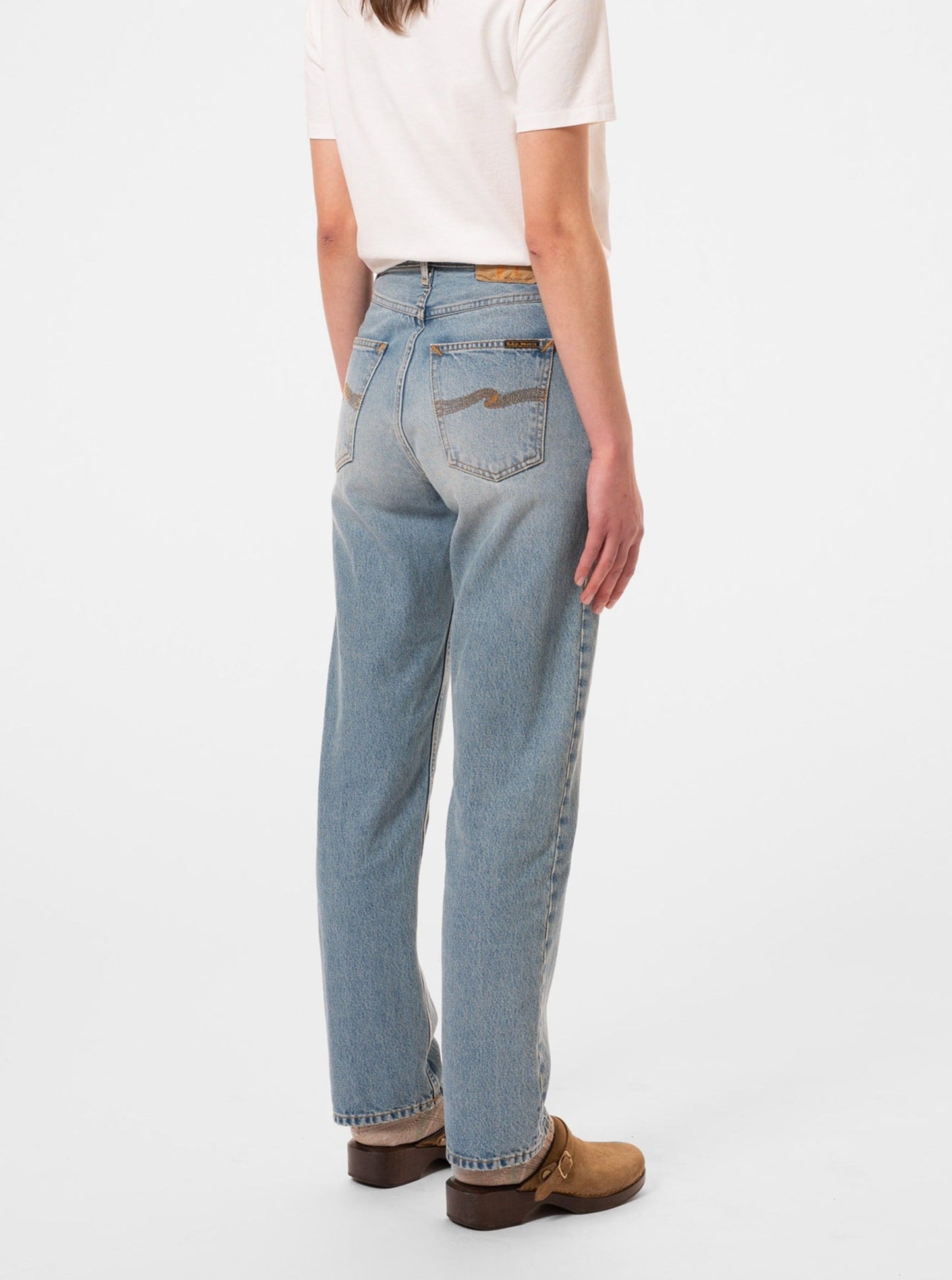 Jean droit en coton bio | Bleu délavé "lofty lo thrifted gem"