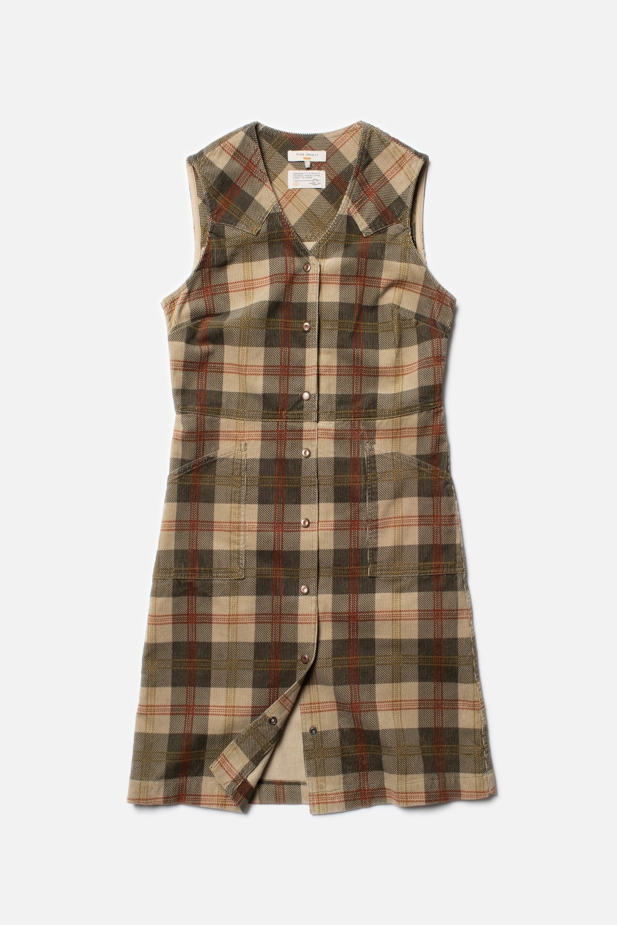 Robe en velours côtelé de coton bio | Carreaux tartan "my corduroy dress multi"