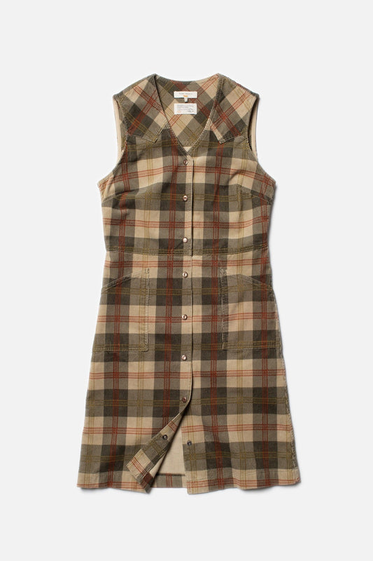 Robe en velours côtelé de coton bio | Carreaux tartan "my corduroy dress multi"