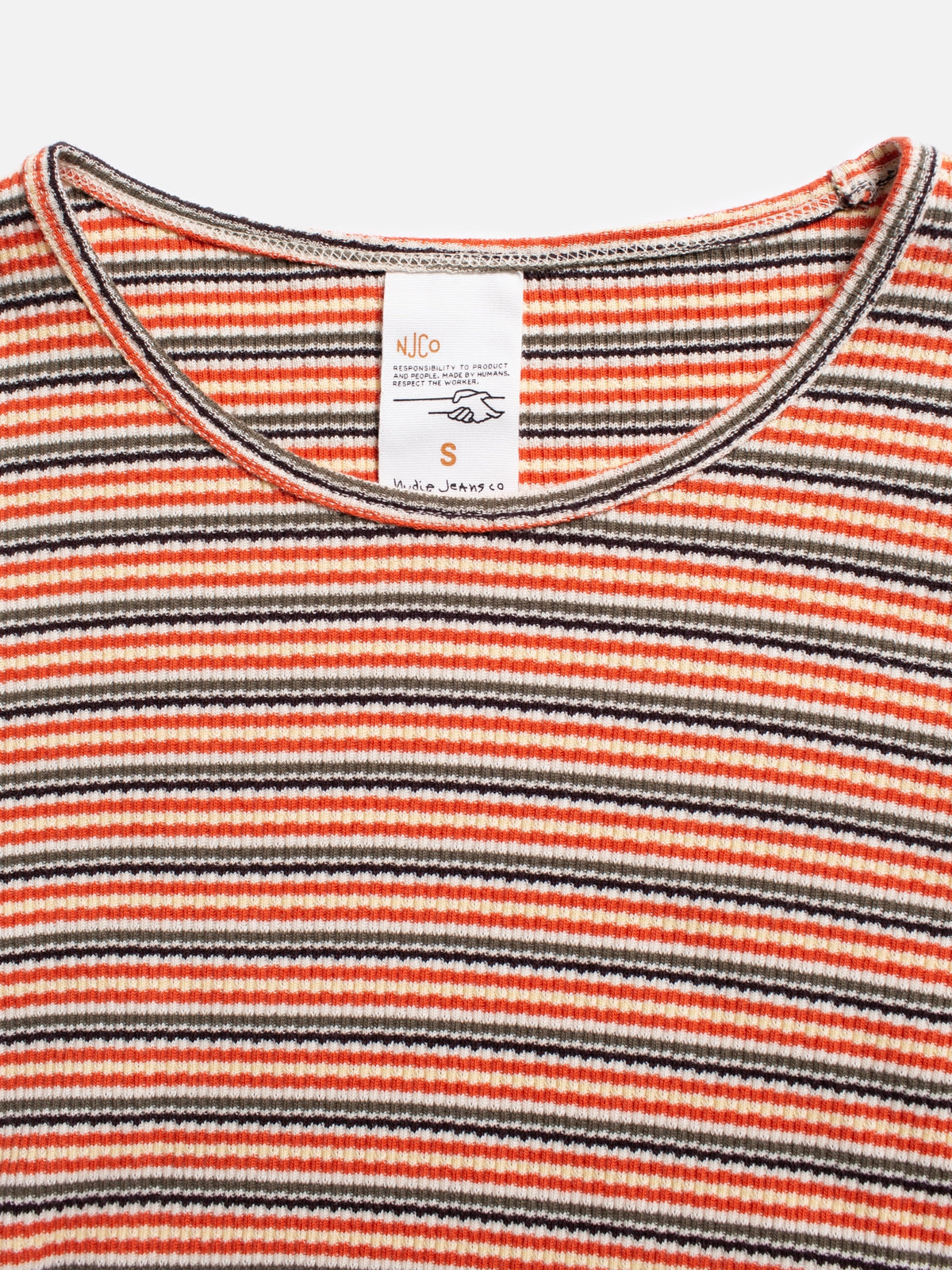 T-shirt manches longues en coton bio | Multicolore "jessy striped rib ls t-shirt"