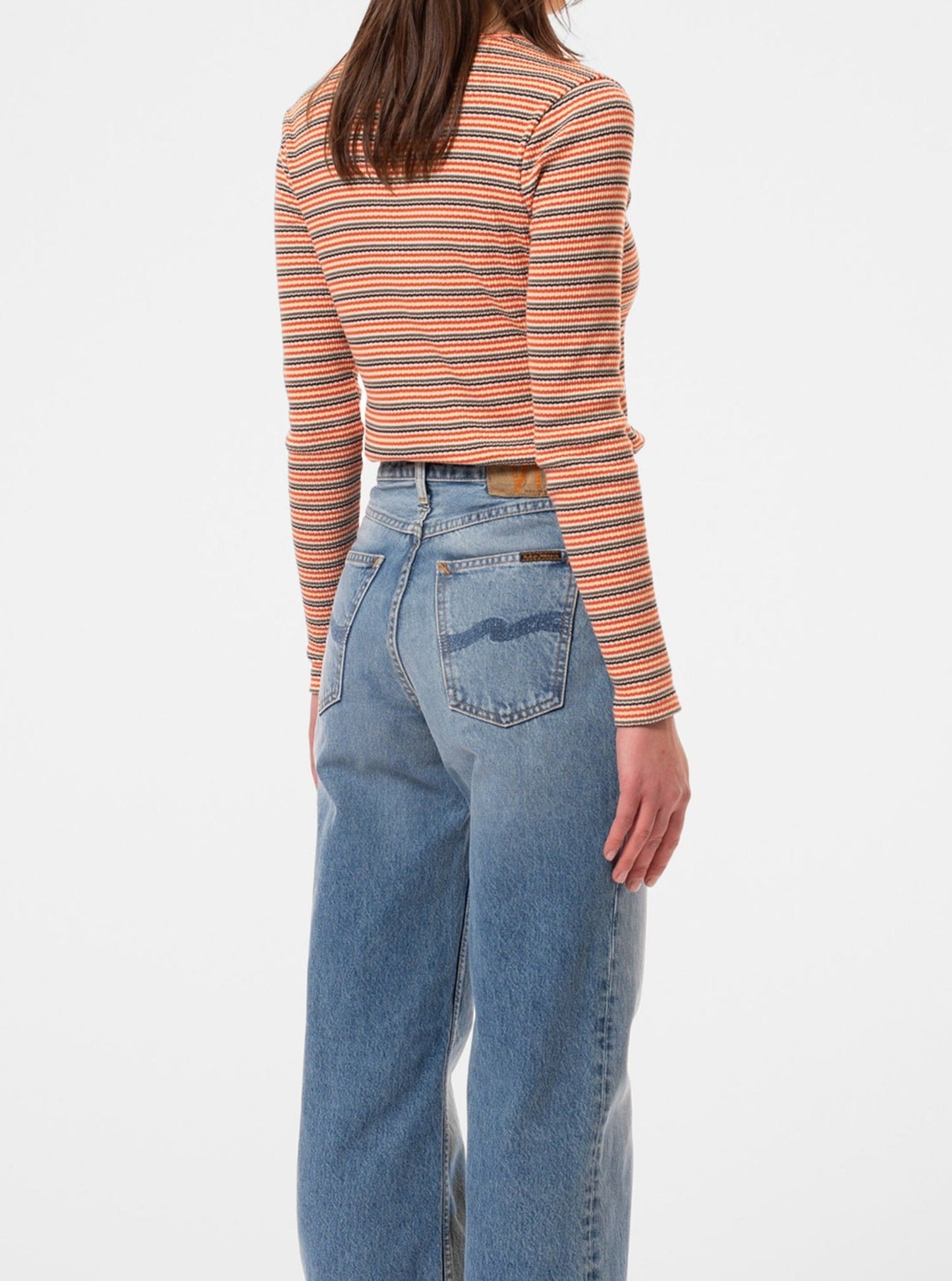 T-shirt manches longues en coton bio | Multicolore "jessy striped rib ls t-shirt"