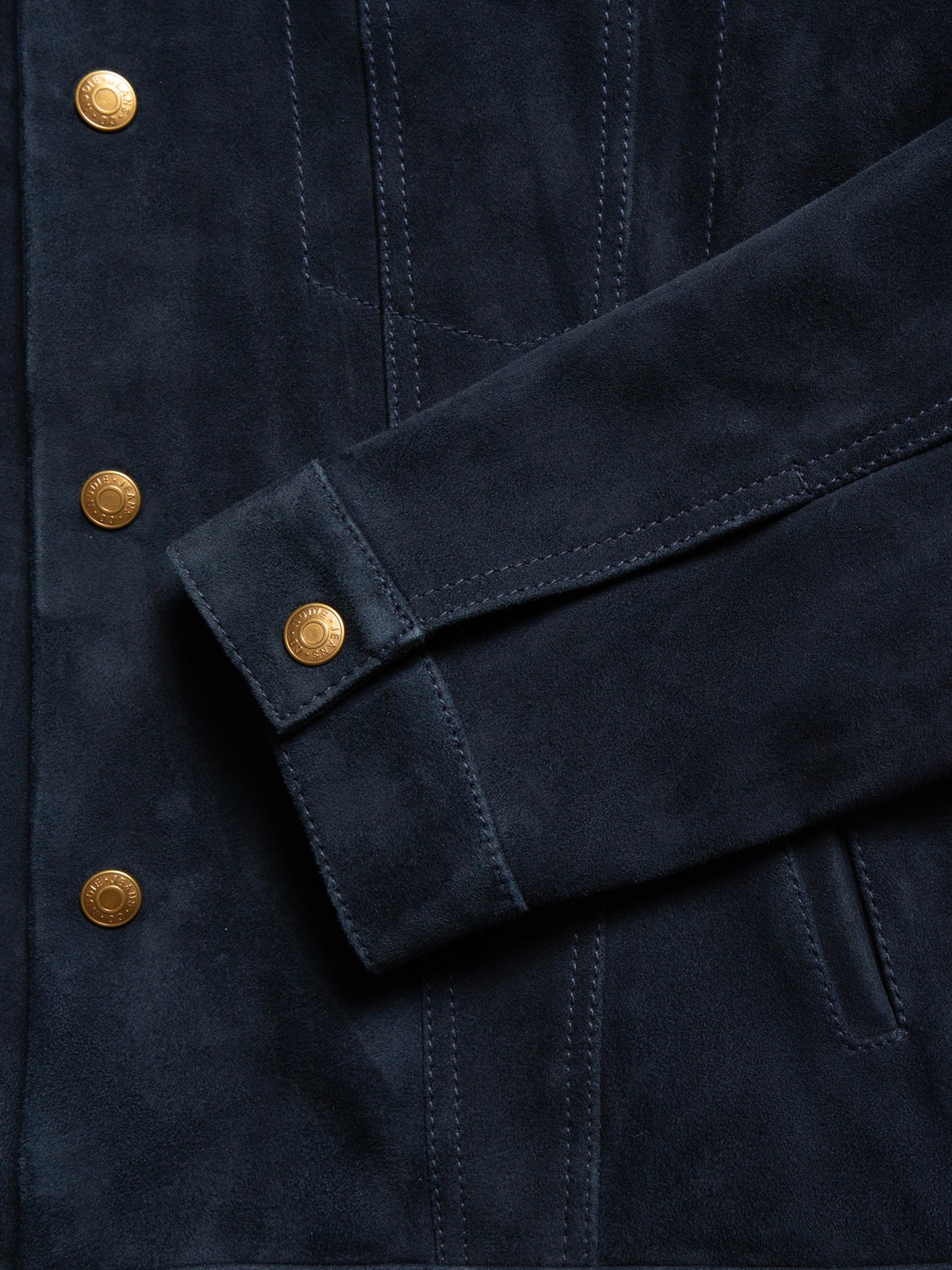 Blouson en cuir nubuck tannage végétal | marine "robby nubuck jacket navy"