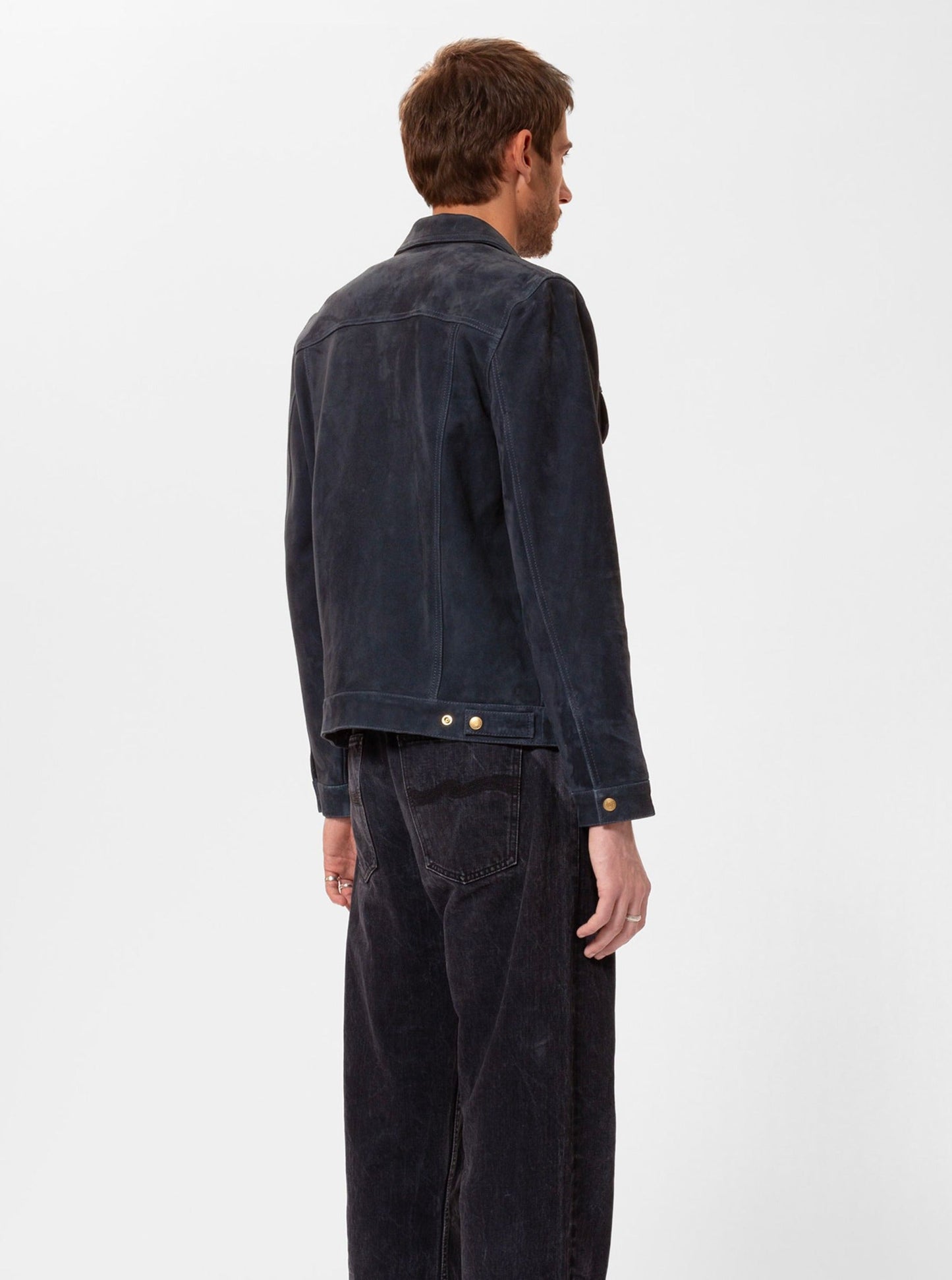 Blouson en cuir nubuck tannage végétal | marine "robby nubuck jacket navy"