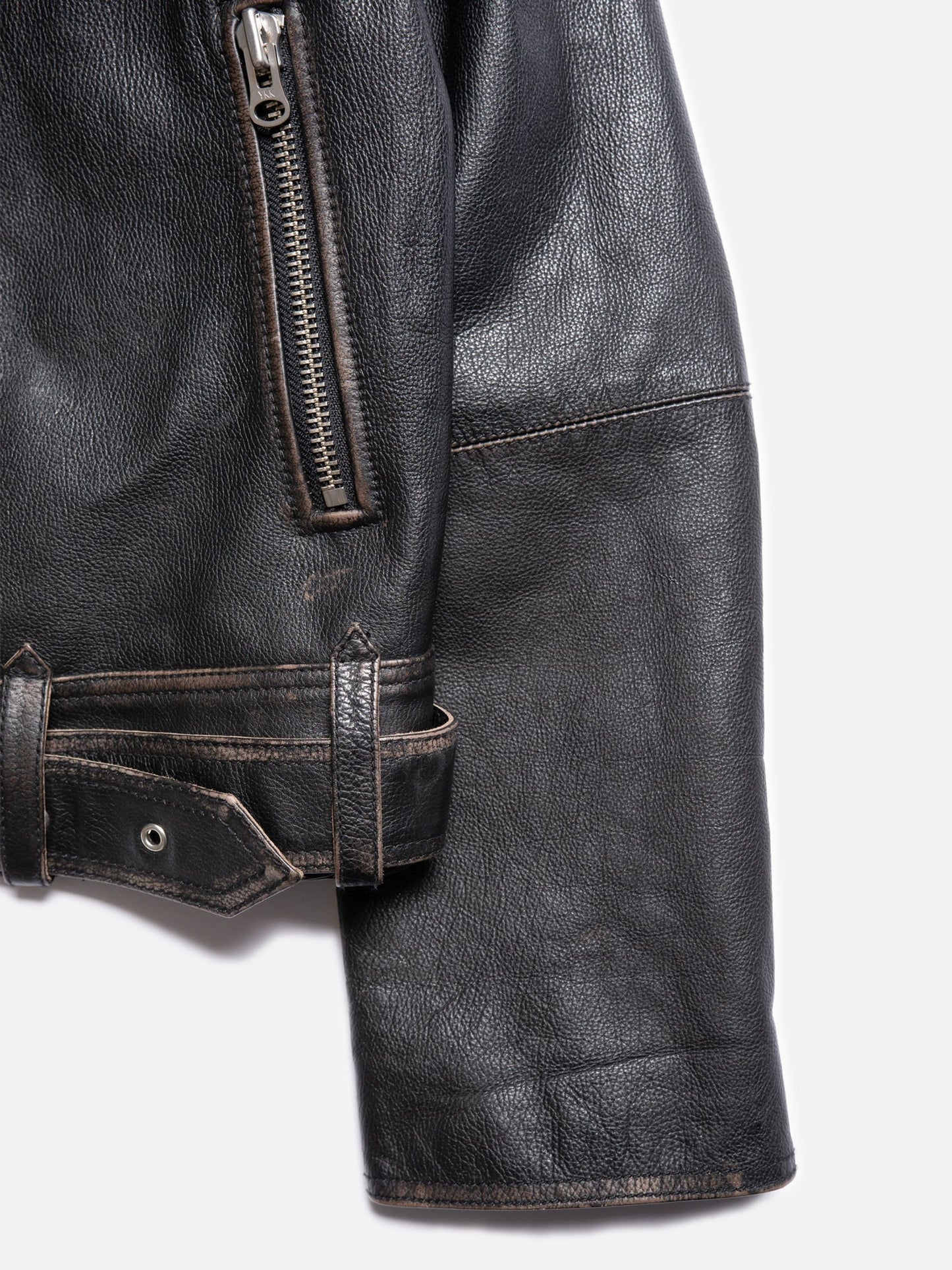 Veste en cuir tannage végétal |noir " Greta biker leather jacket"