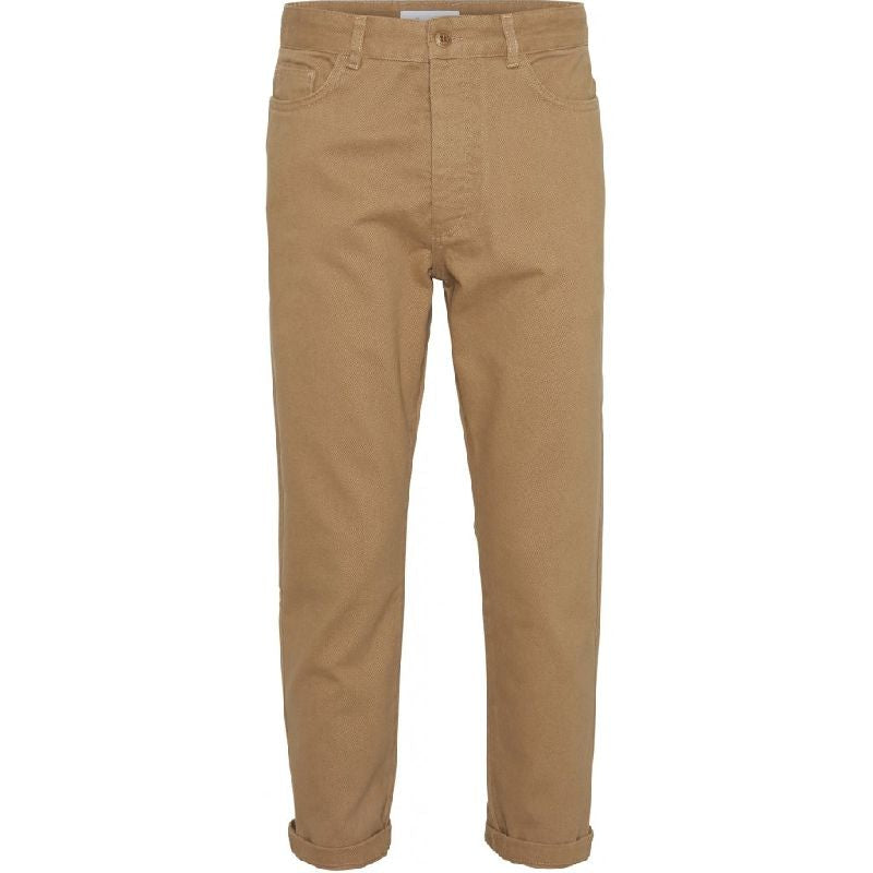 Pantalon droit en twill épais Camel en coton bio - BOB