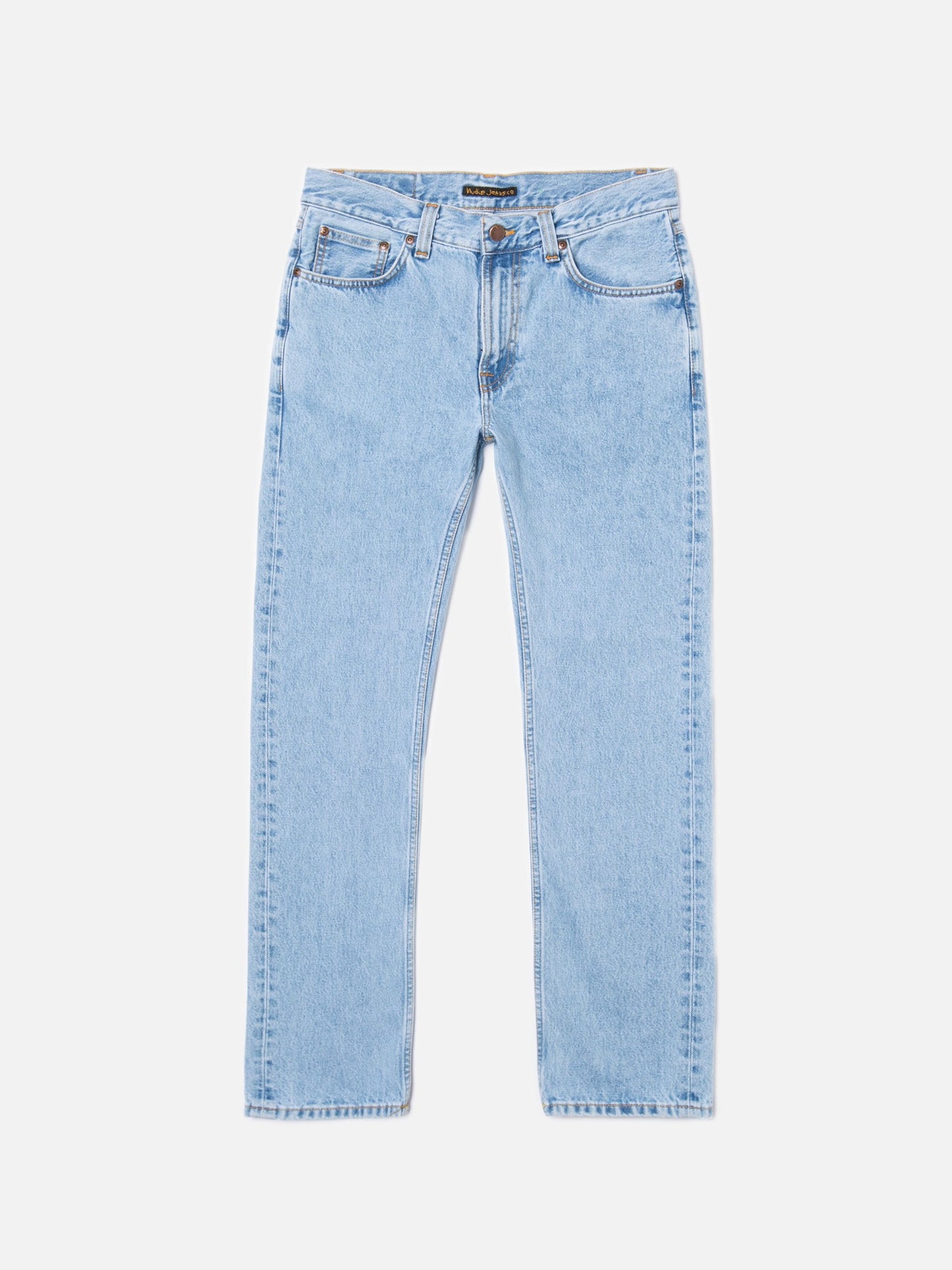 Jean droit en coton bio | bleu clair "gritty jackson summer clouds"