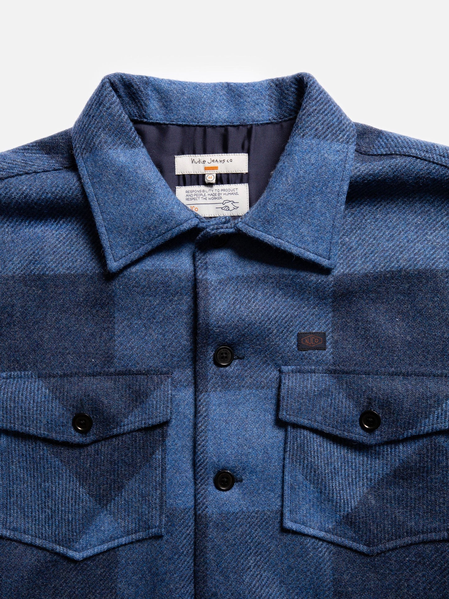 Surchemise en laine et matières recyclées | Bleu à carreaux "vincent buffalo check shirt"