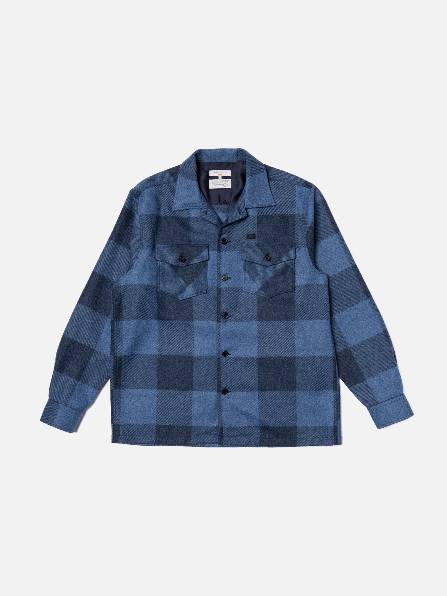 Surchemise en laine et matières recyclées | Bleu à carreaux "vincent buffalo check shirt"