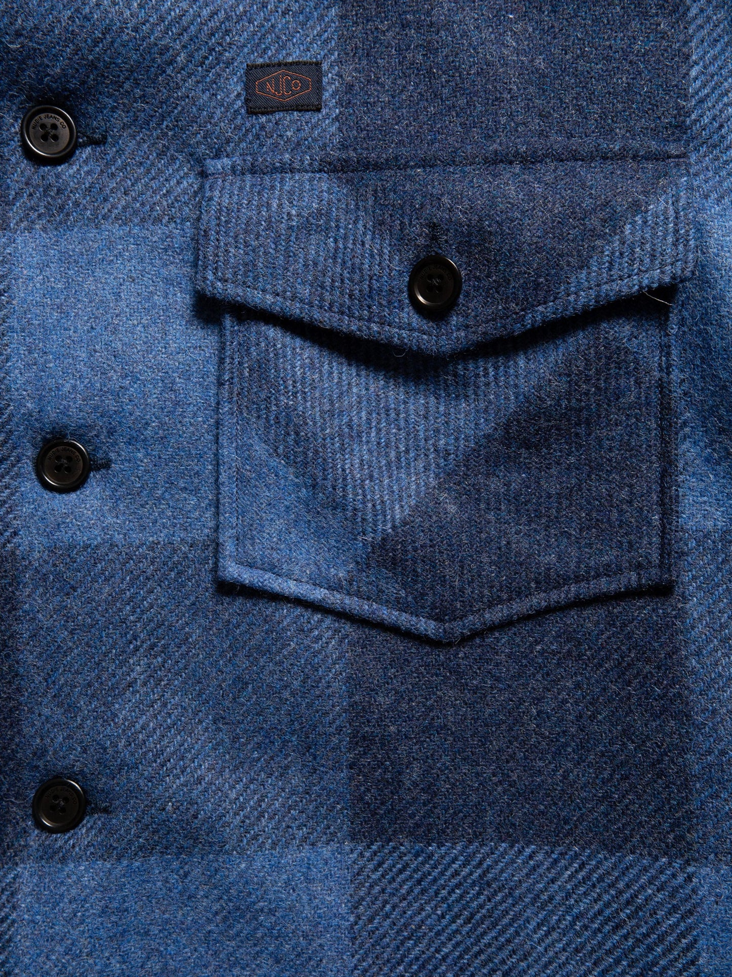 Surchemise en laine et matières recyclées | Bleu à carreaux "vincent buffalo check shirt"