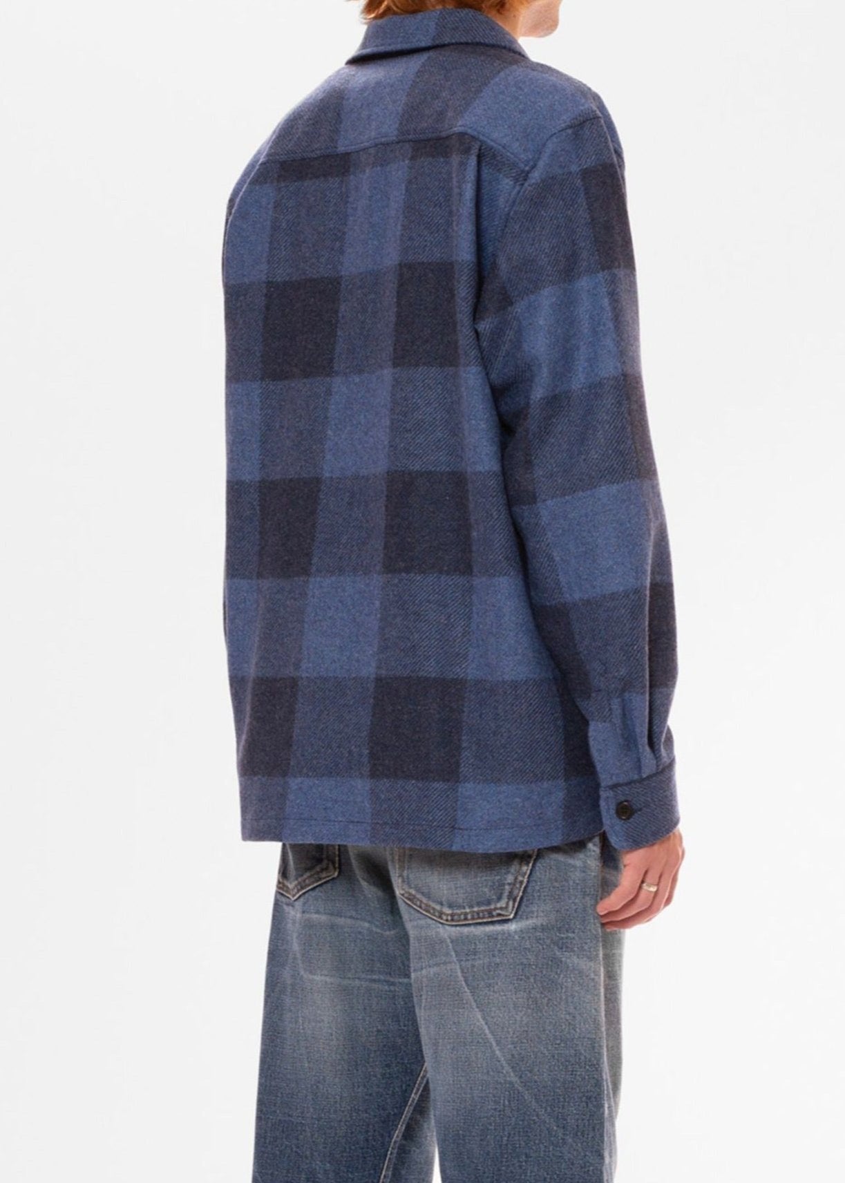 Surchemise en laine et matières recyclées | Bleu à carreaux "vincent buffalo check shirt"