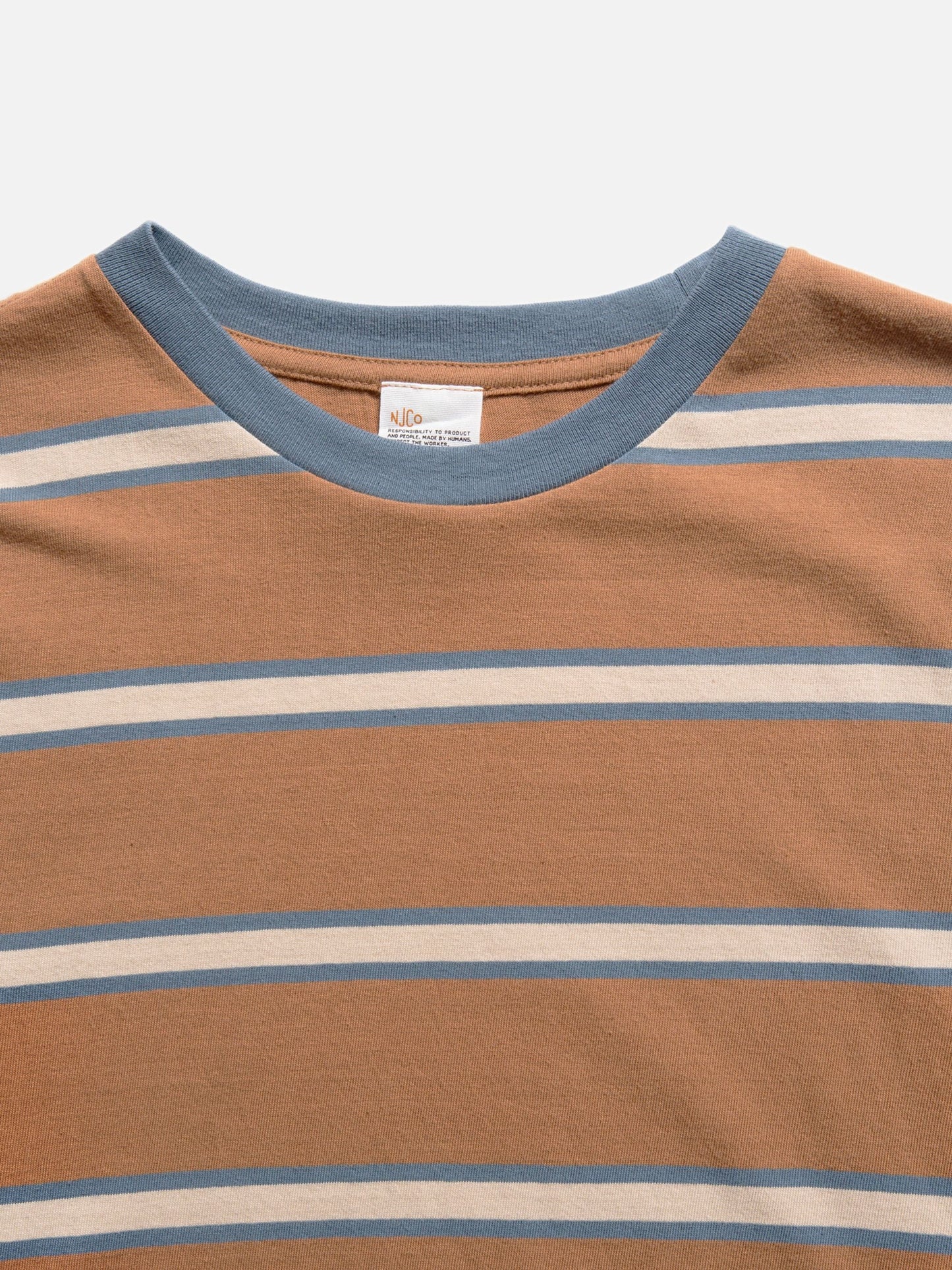 T-shirt rayé en coton bio | marron "leffe 90s stripe t-shirt"